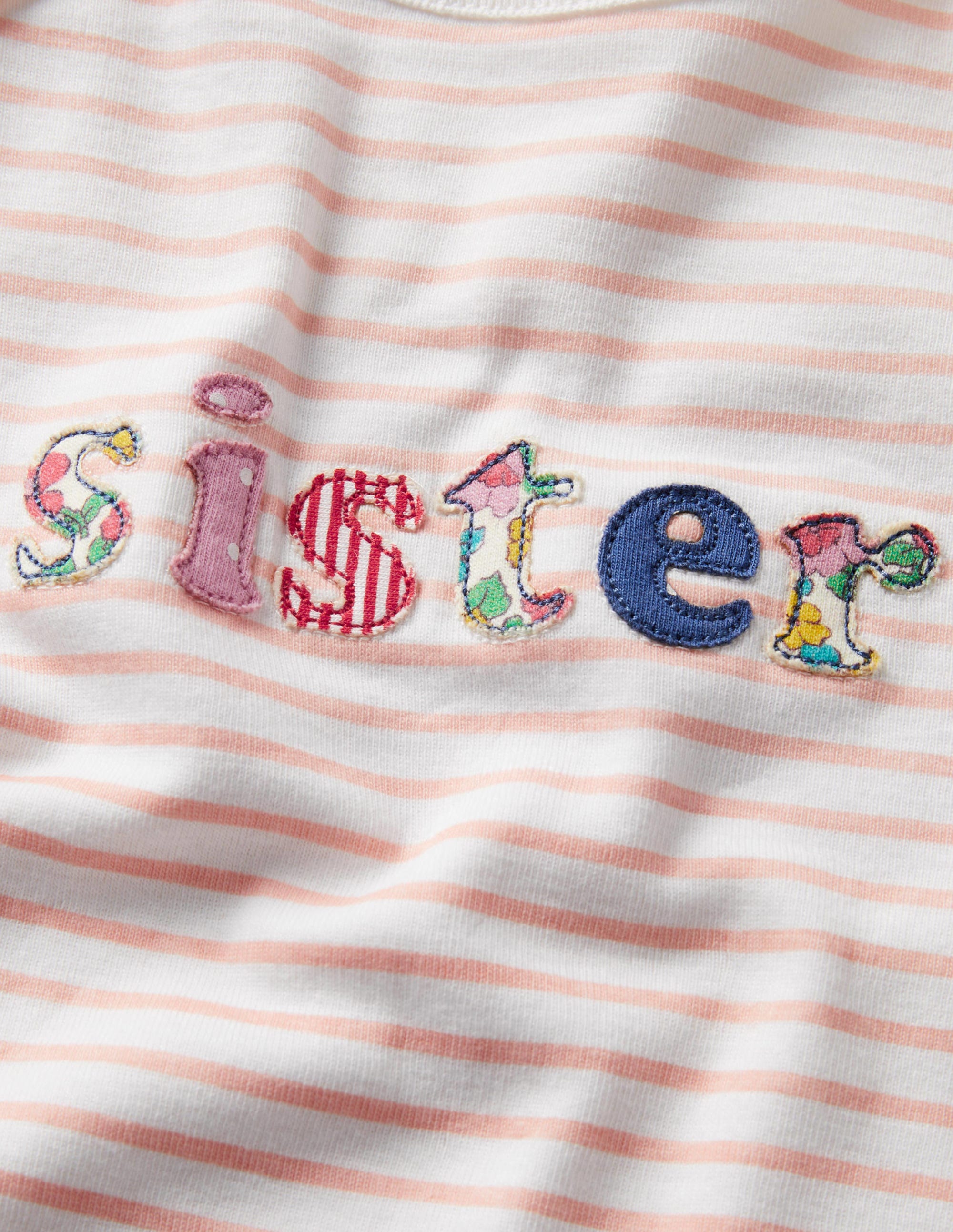 Sibling Sister Sleepsuit-Ivory/Provence Dusty Pink - Image 3