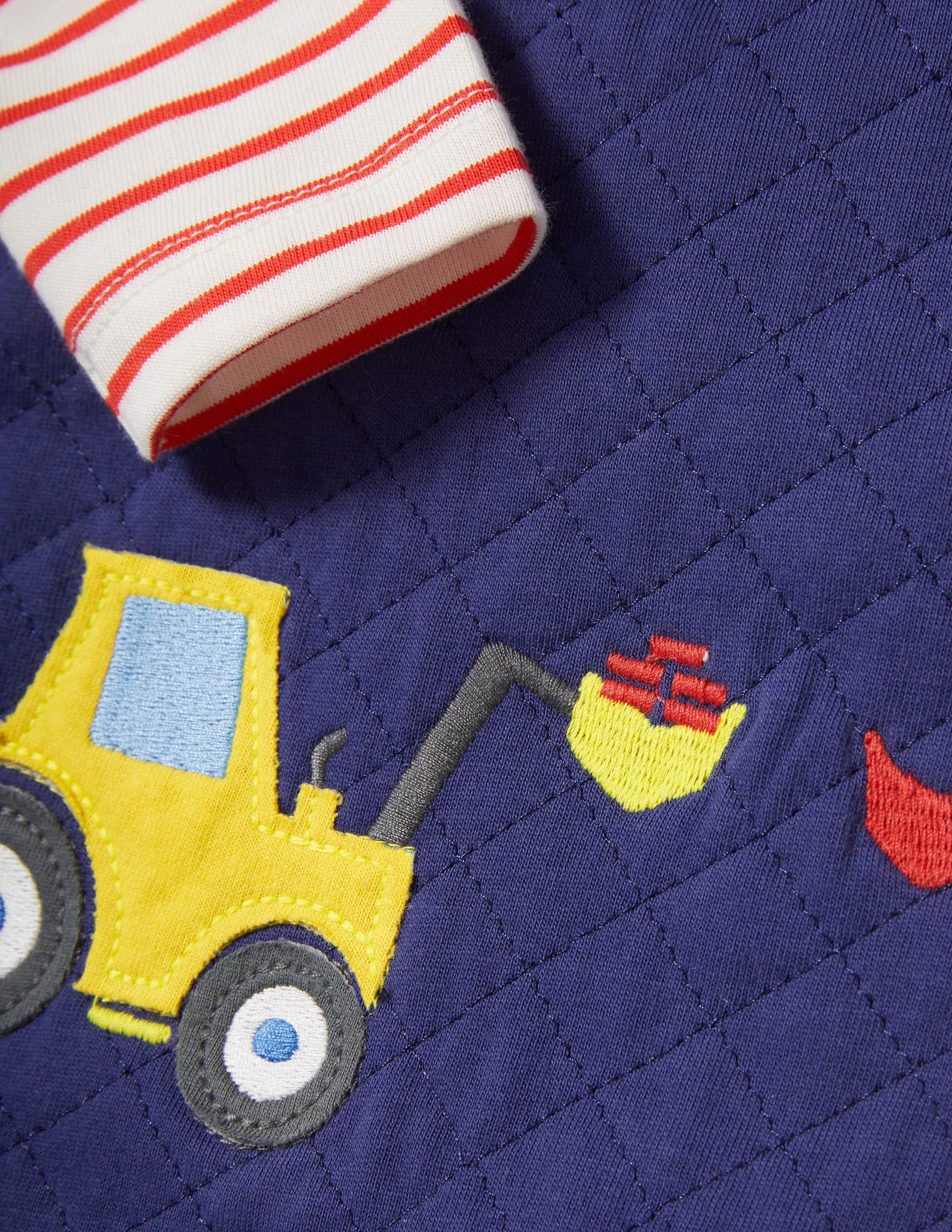 Quilted Dungaree Set-Starboard Blue Tractor - Image 3