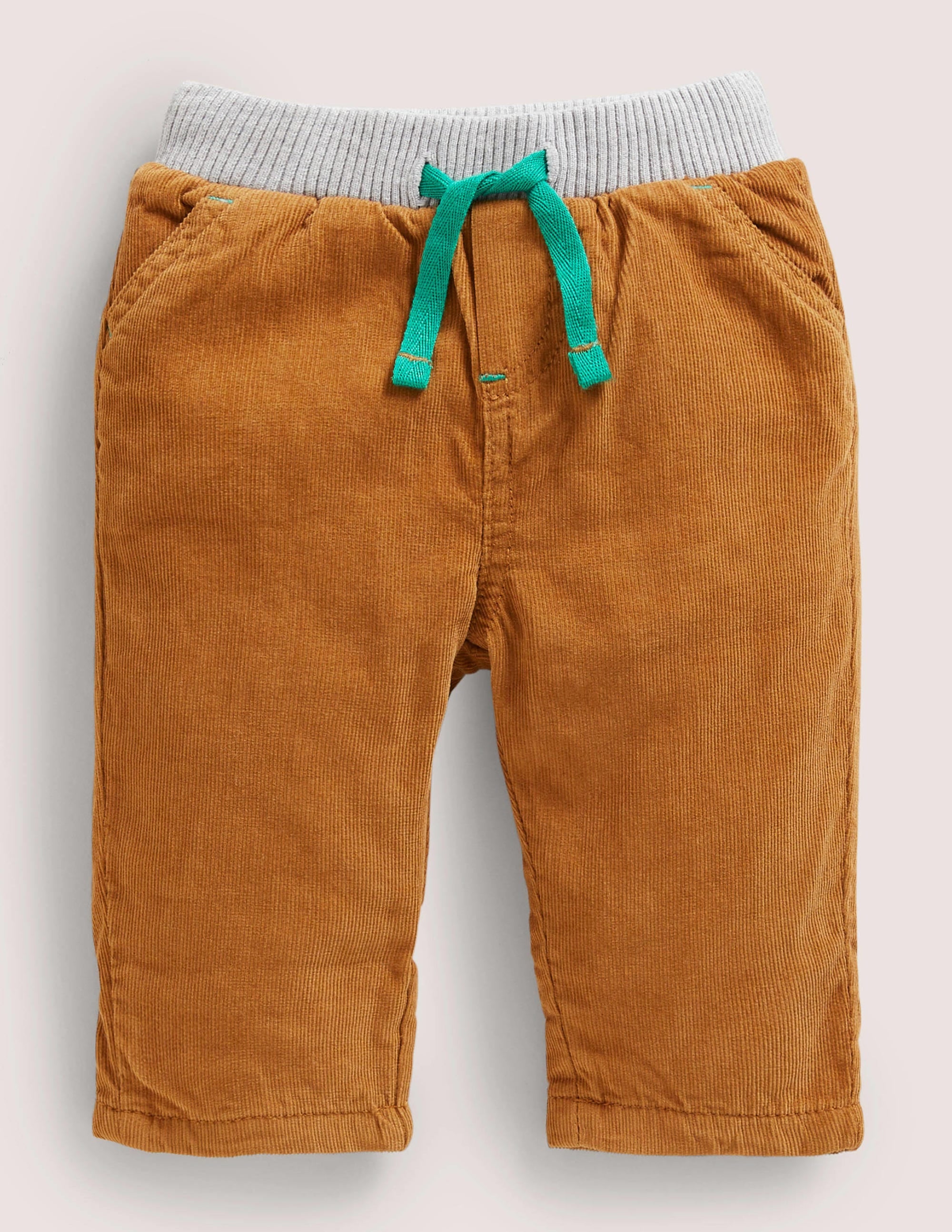 Jersey-lined Cord Trousers-Butterscotch Brown - Image 1