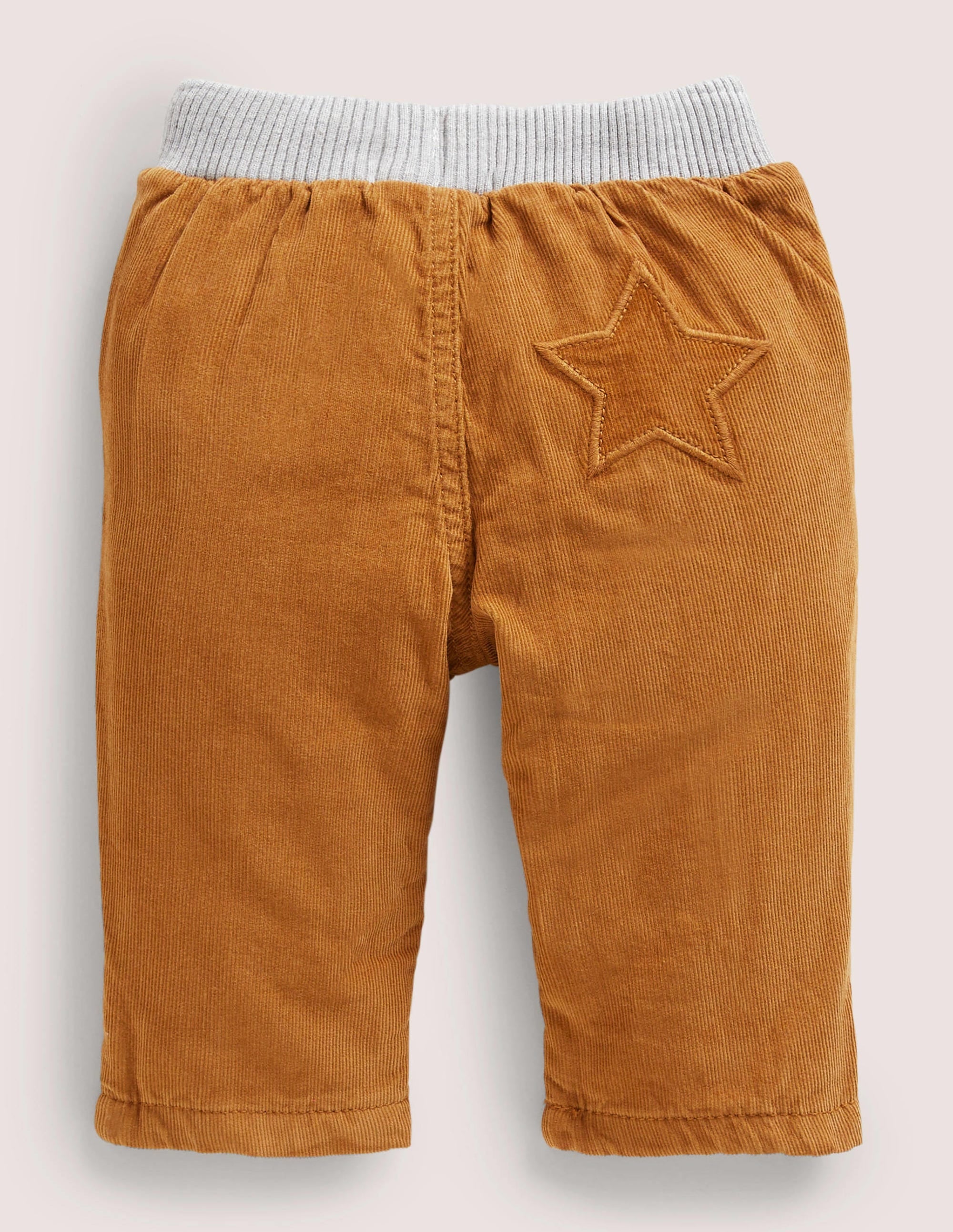 Jersey-lined Cord Trousers-Butterscotch Brown - Image 2