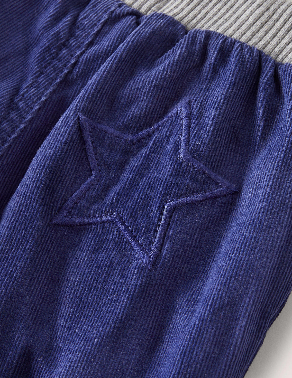 Blue Draw String Jersey-lined Corduroy Trousers-Starboard Blue - Image 3