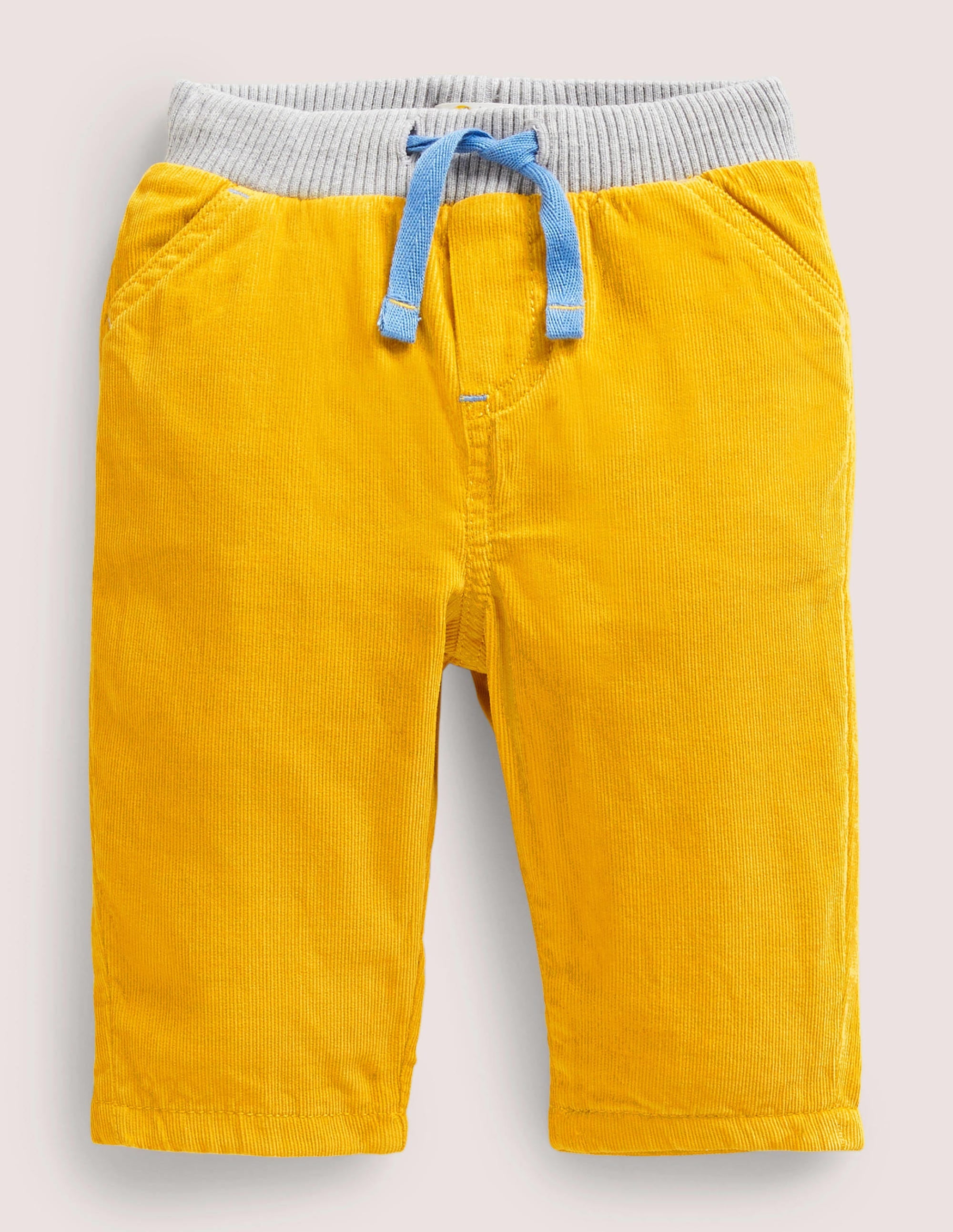 Jersey-lined Cord Trousers-Honeycomb Yellow - Image 1