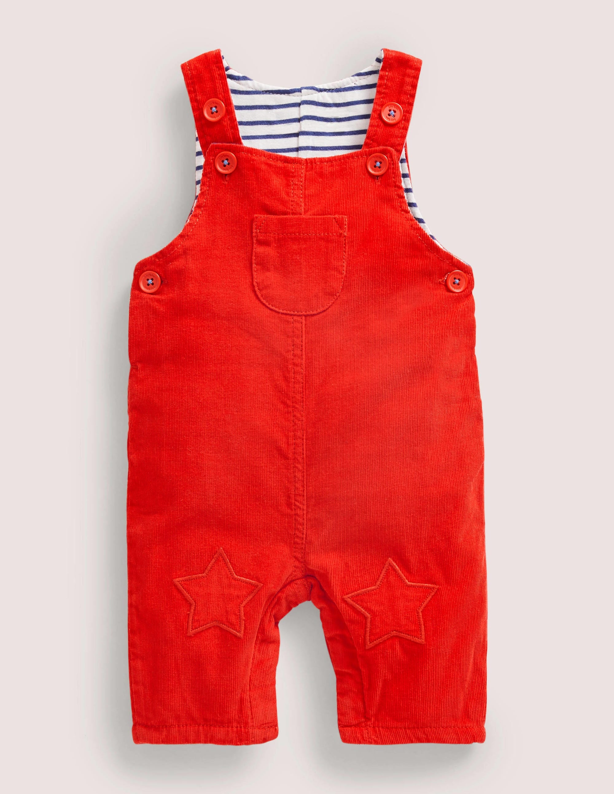 Woven Dungarees-Fire Red - Image 1