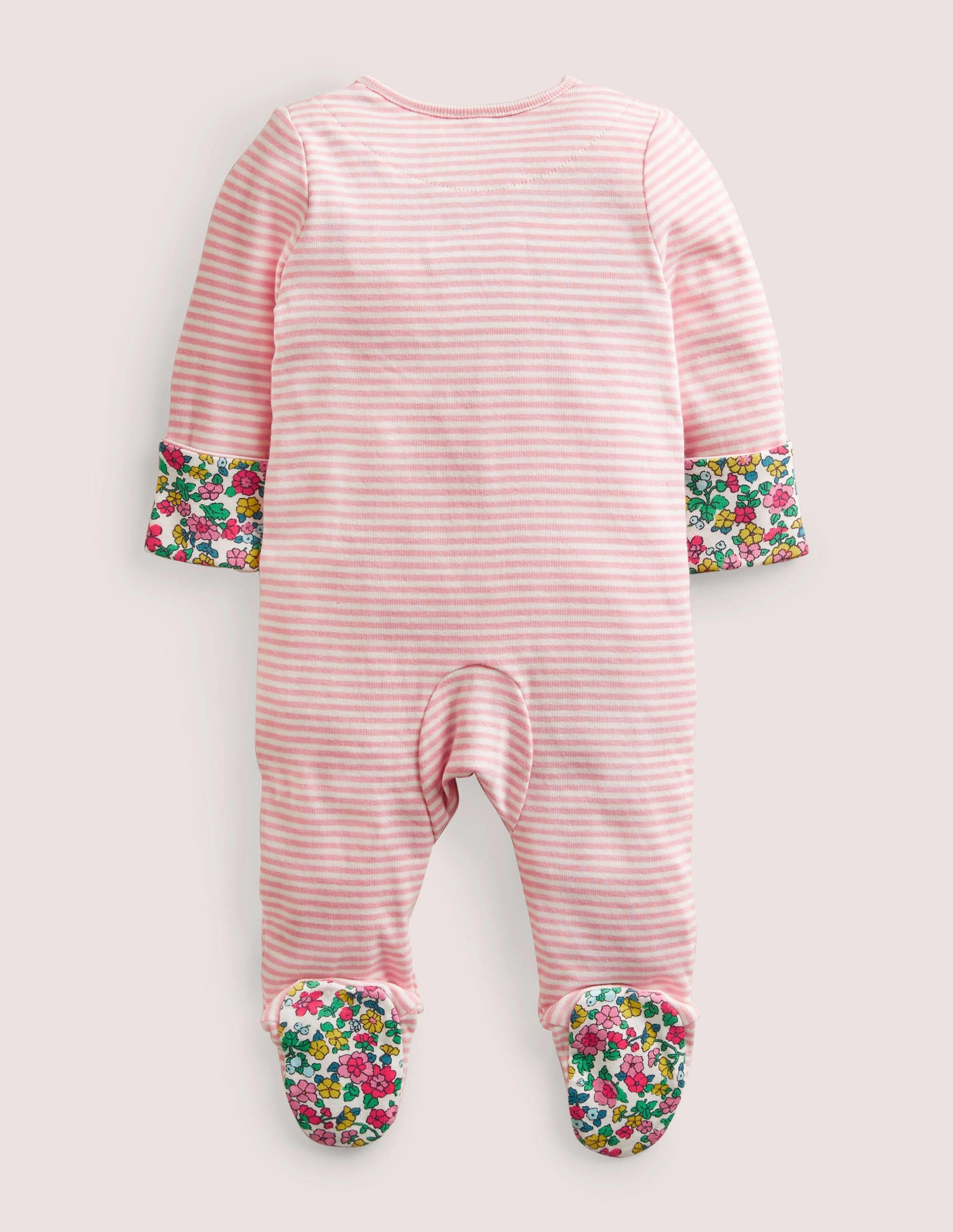 Girls Zip Sleepsuit-Ivory Hen House - Image 2