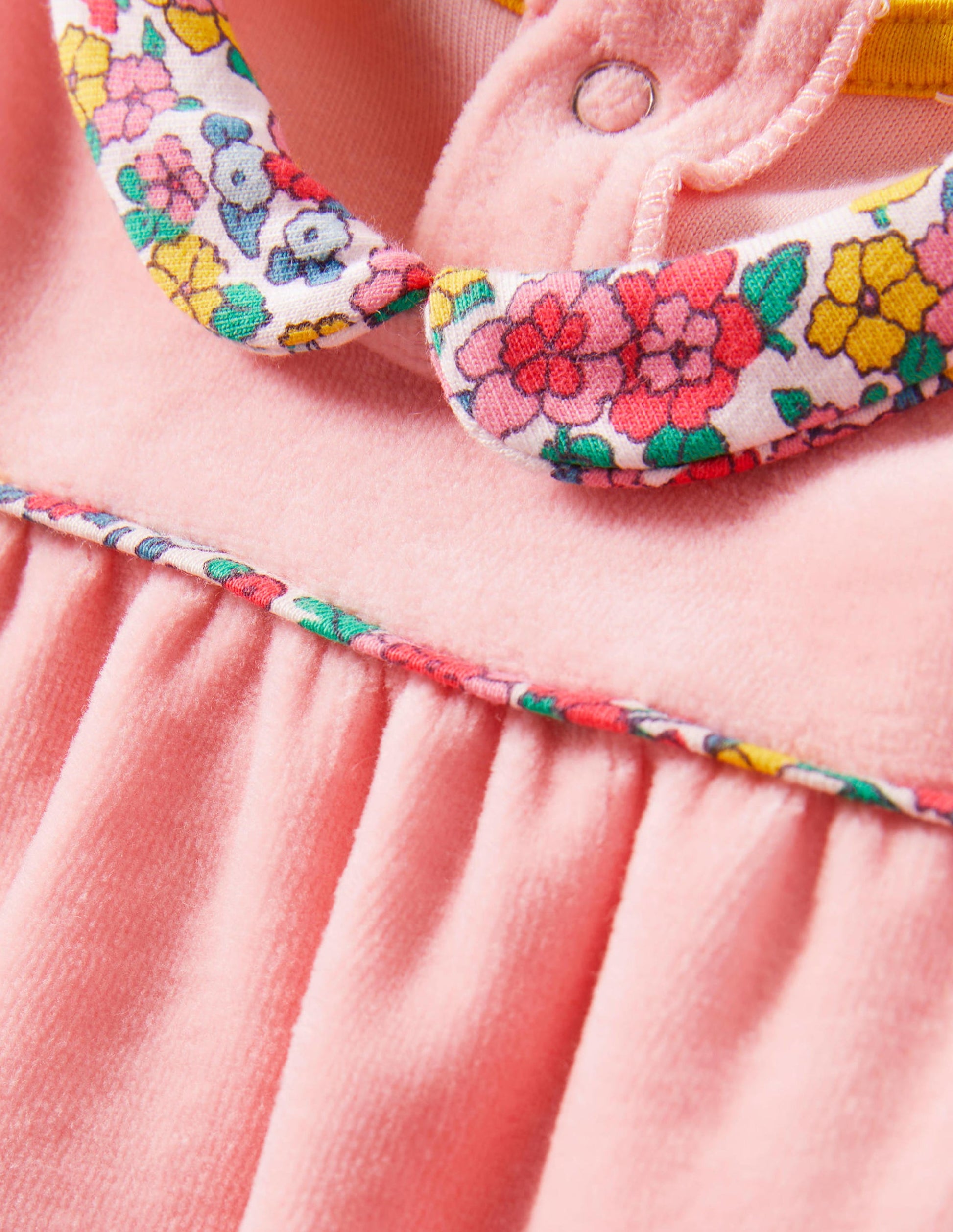 Velour Collared Sleepsuit-Boto Pink/Multi Posy-3