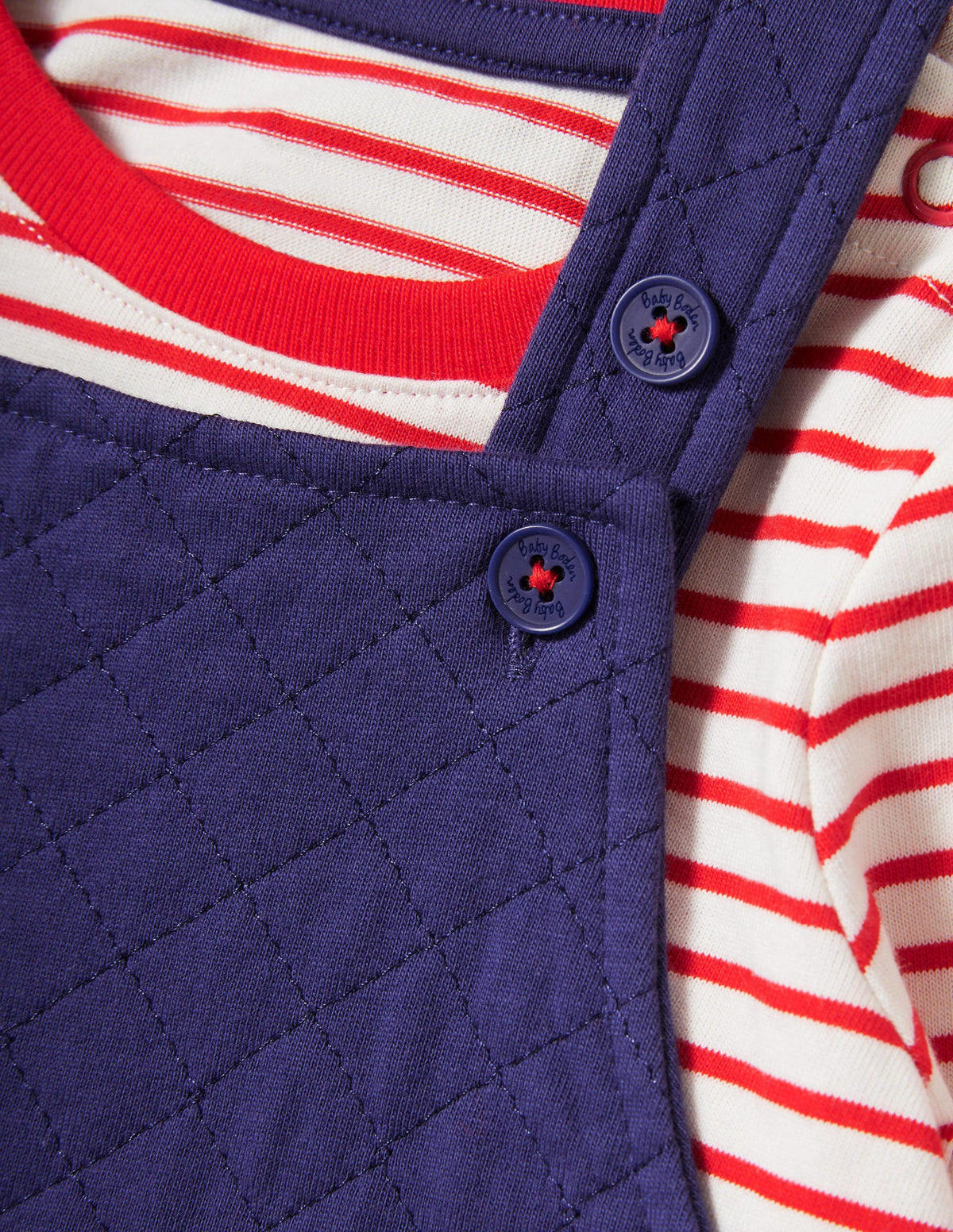 Quilted Dungaree Set-Starboard Blue-3