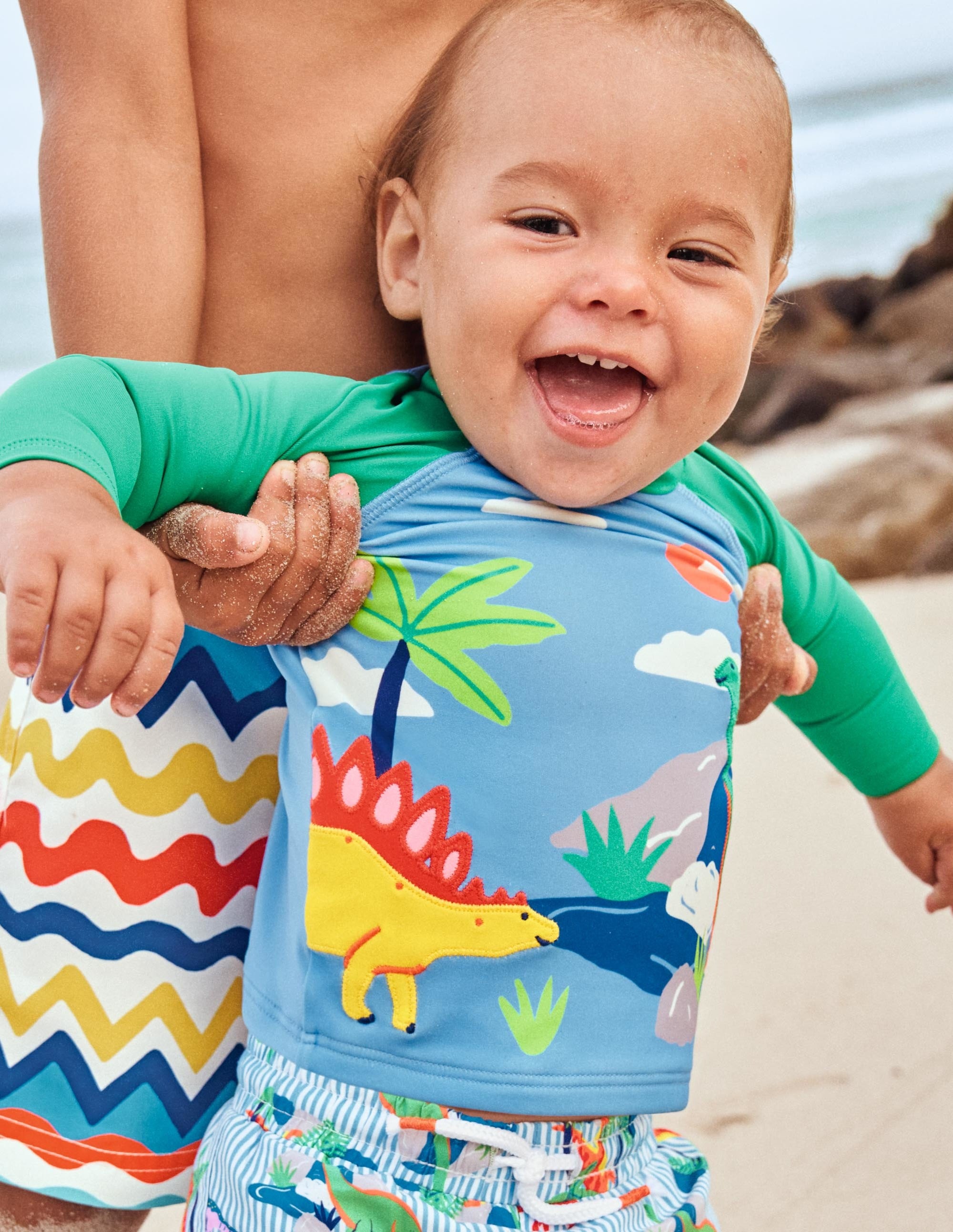 Rash Vest-Surfboard Blue Dino Scene - Image 4