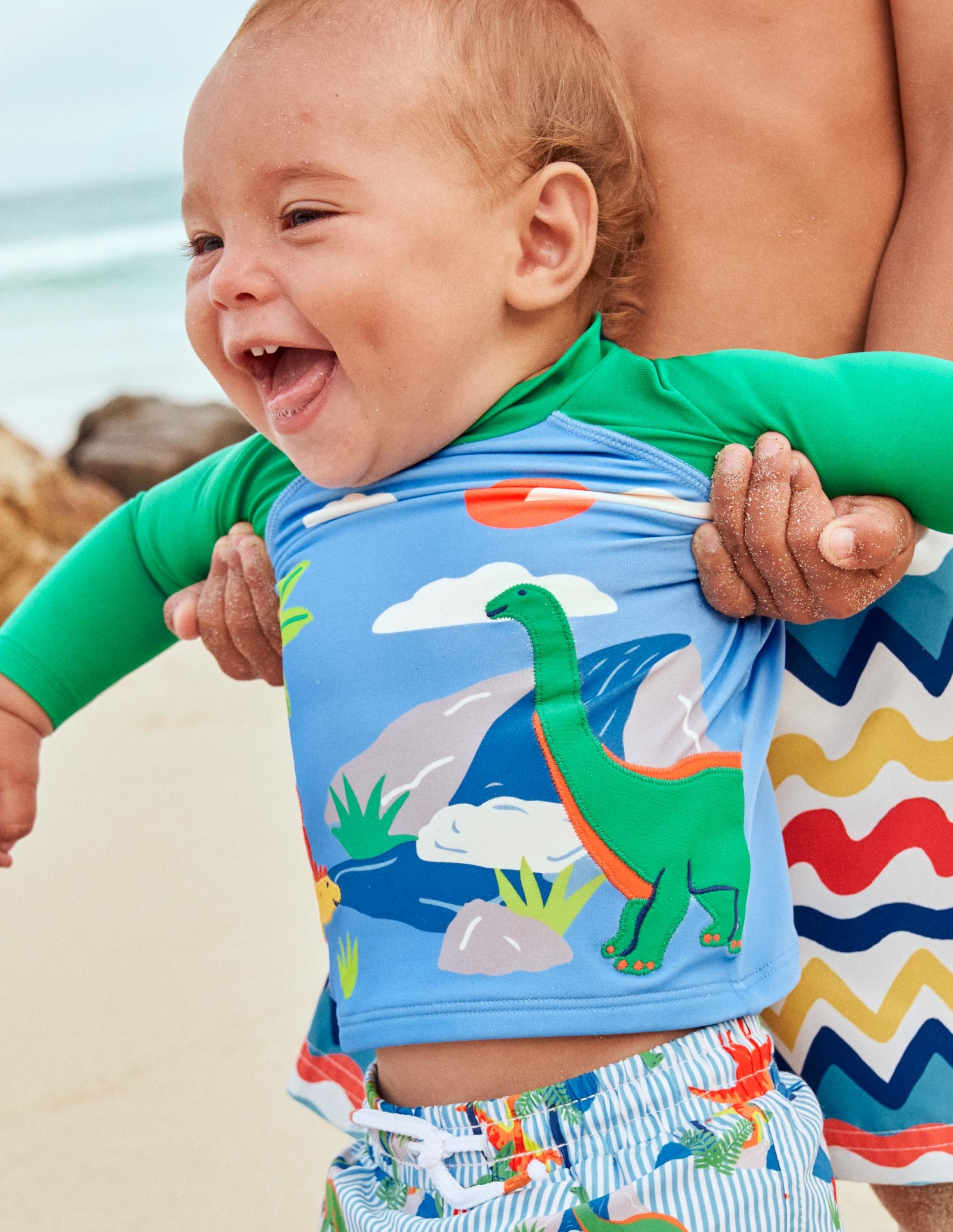Rash Vest-Surfboard Blue Dino Scene - Image 5