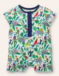 Printed Romper-Ivory Sloths