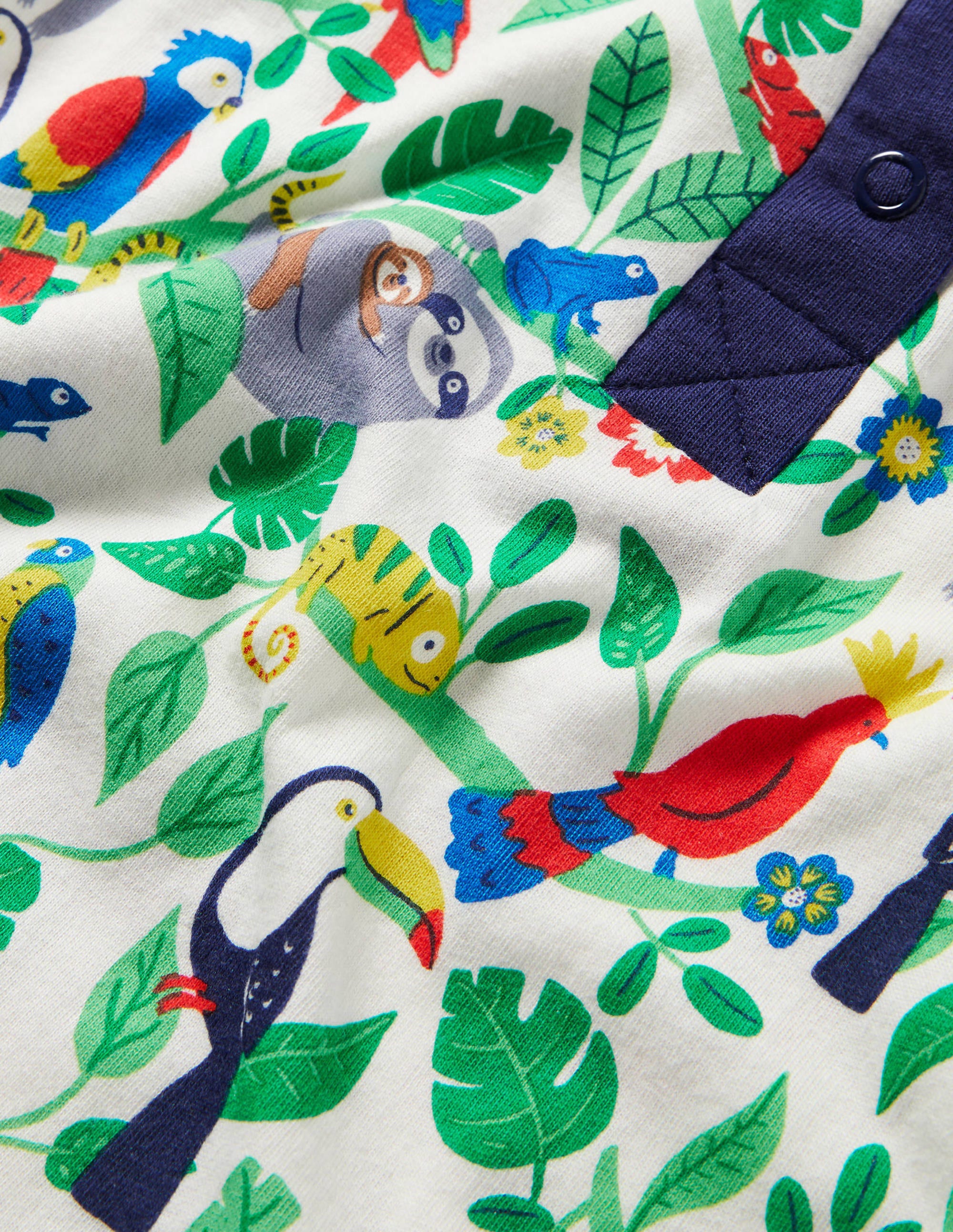 Printed Romper-Ivory Sloths - Image 3