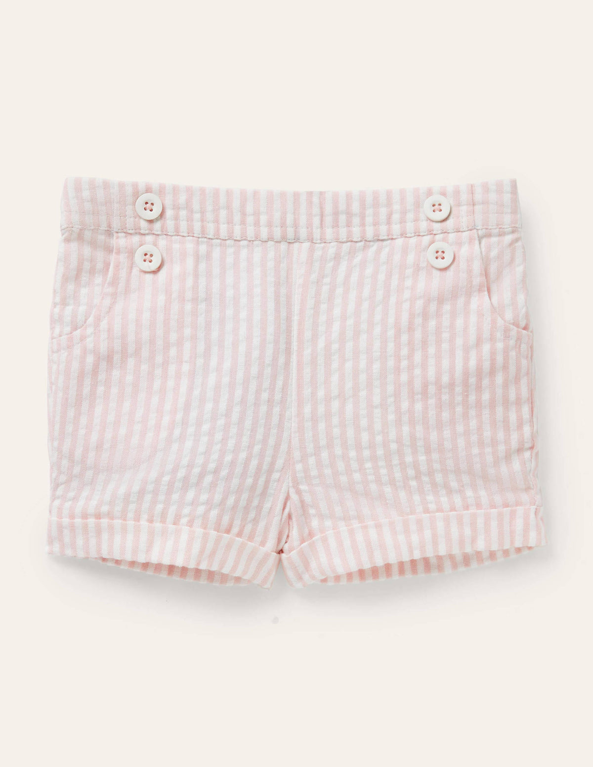 Woven Bloomers-Ivory/Pink Lemonade Ticking - Image 1