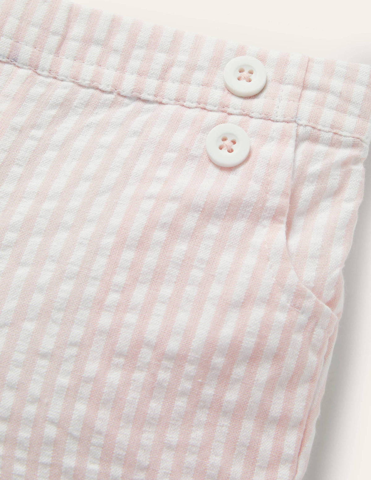 Woven Bloomers-Ivory/Pink Lemonade Ticking - Image 3