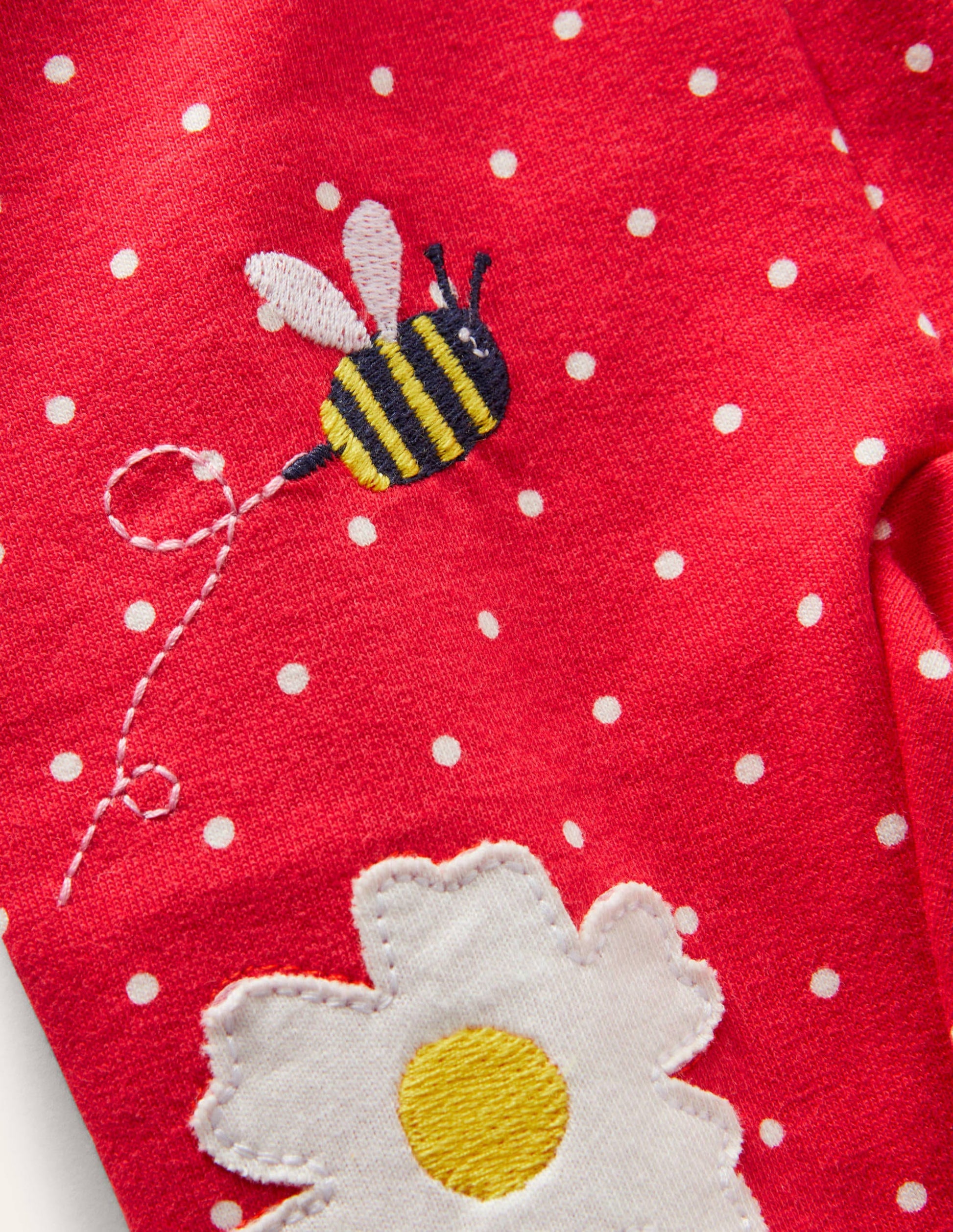 Appliqué Jersey Trousers-Strawberry Tart Pin Spot-3