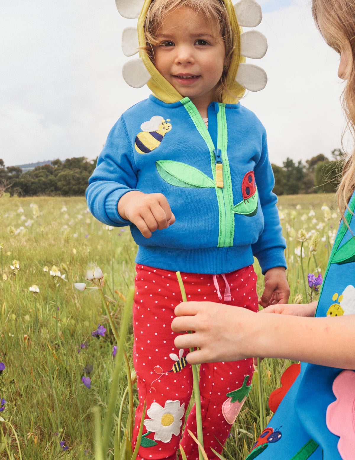 Appliqué Jersey Trousers-Strawberry Tart Pin Spot-5