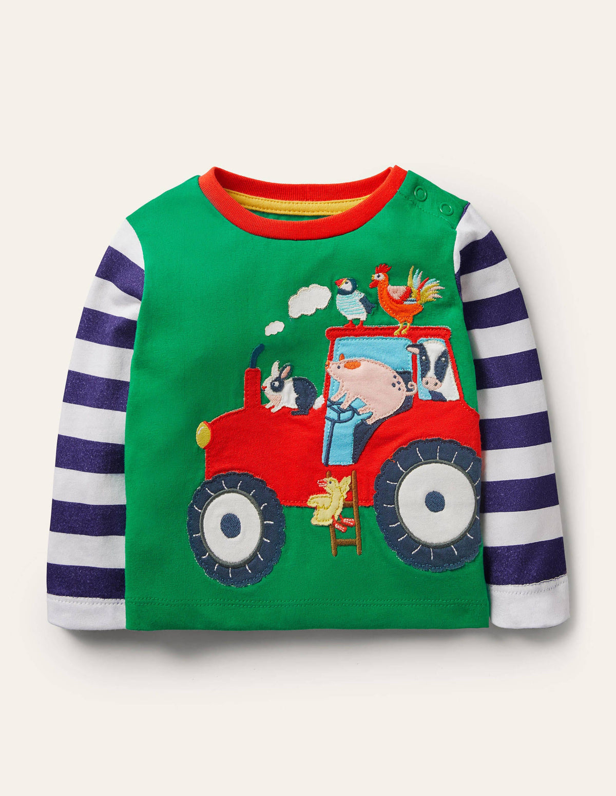 Big Appliqué T-shirt-Green Pepper Tractor-1