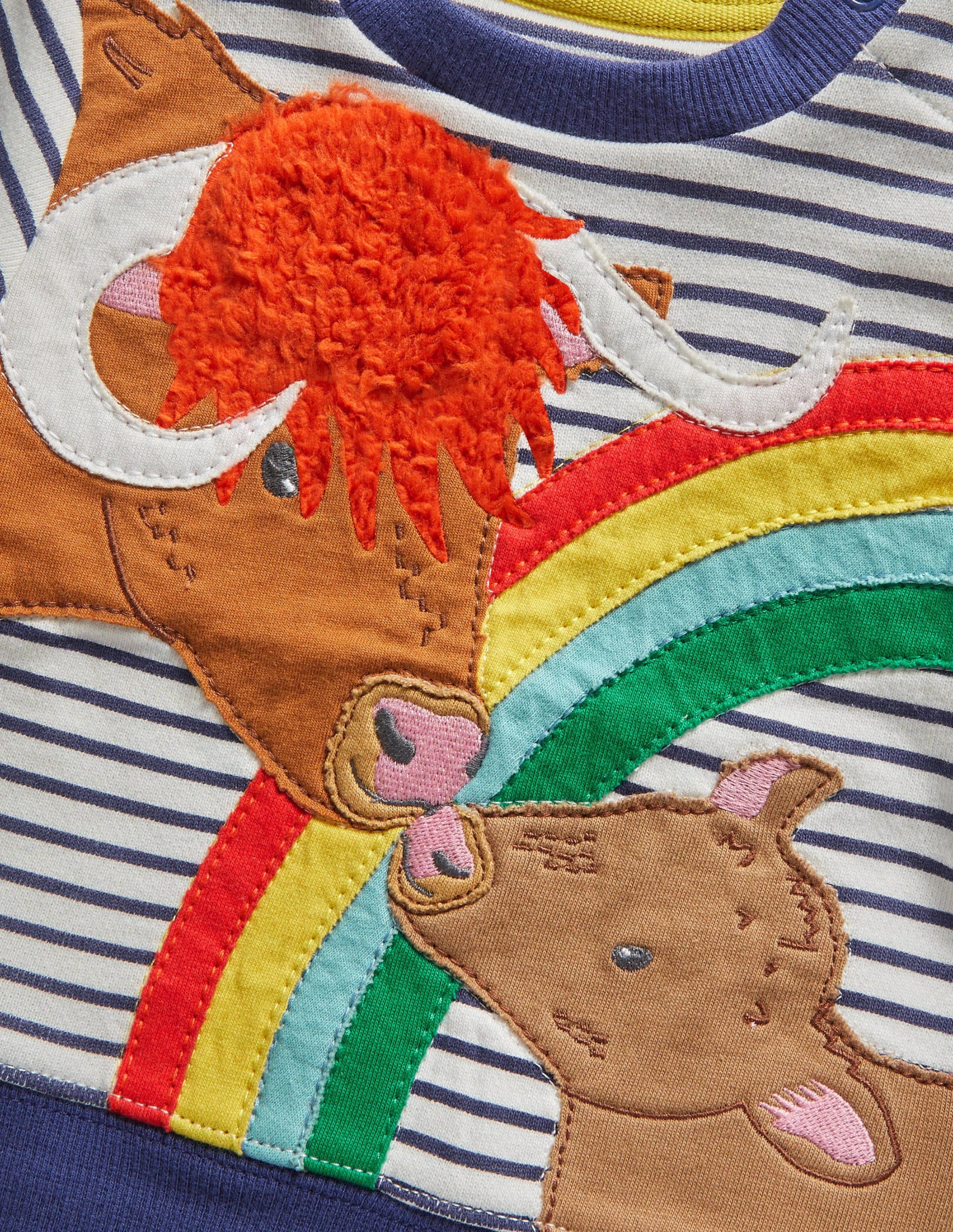 Appliqué Sweatshirt-Ivory/Starboard Blue Cows-3