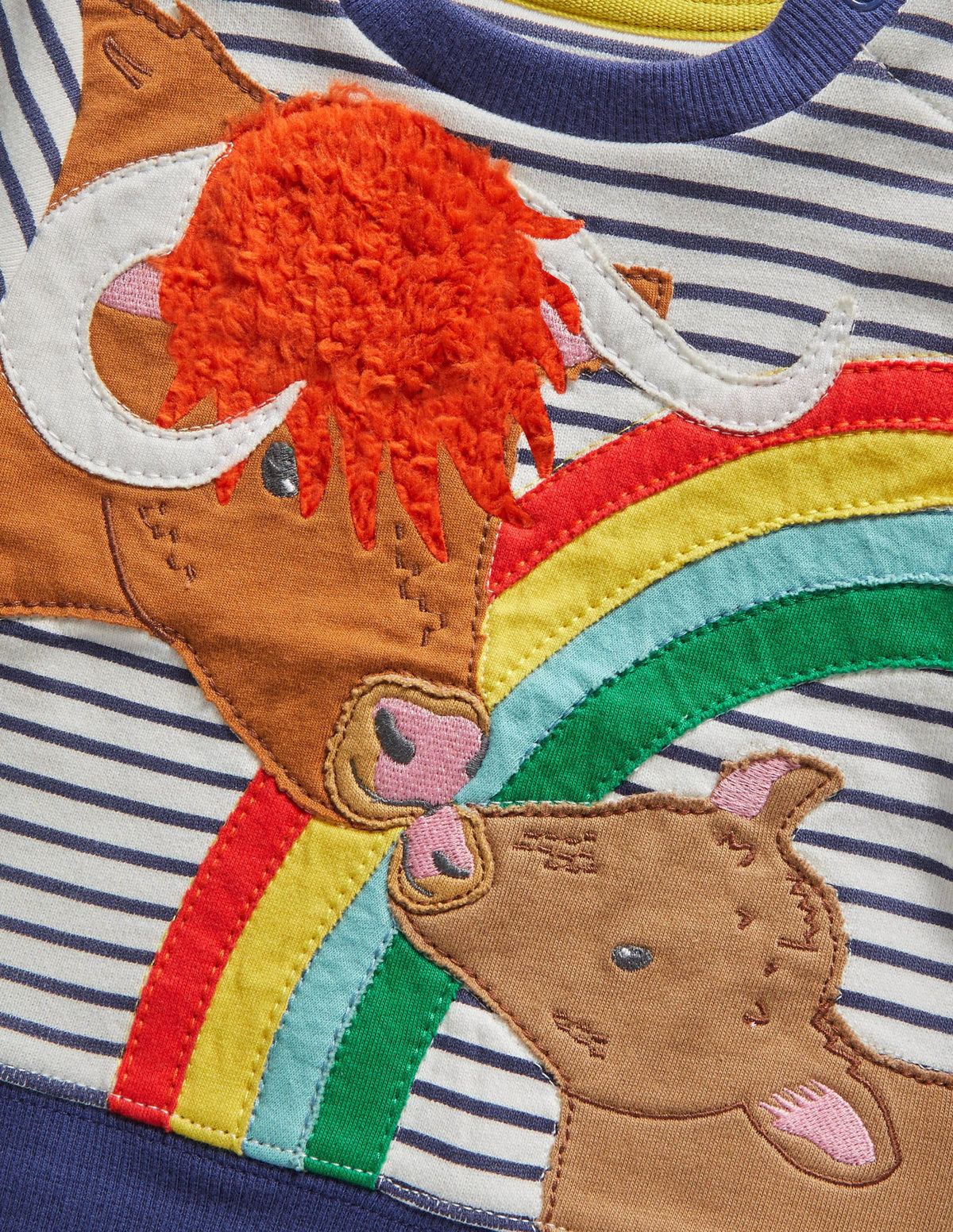 Appliqué Sweatshirt-Ivory/Starboard Blue Cows - Image 3
