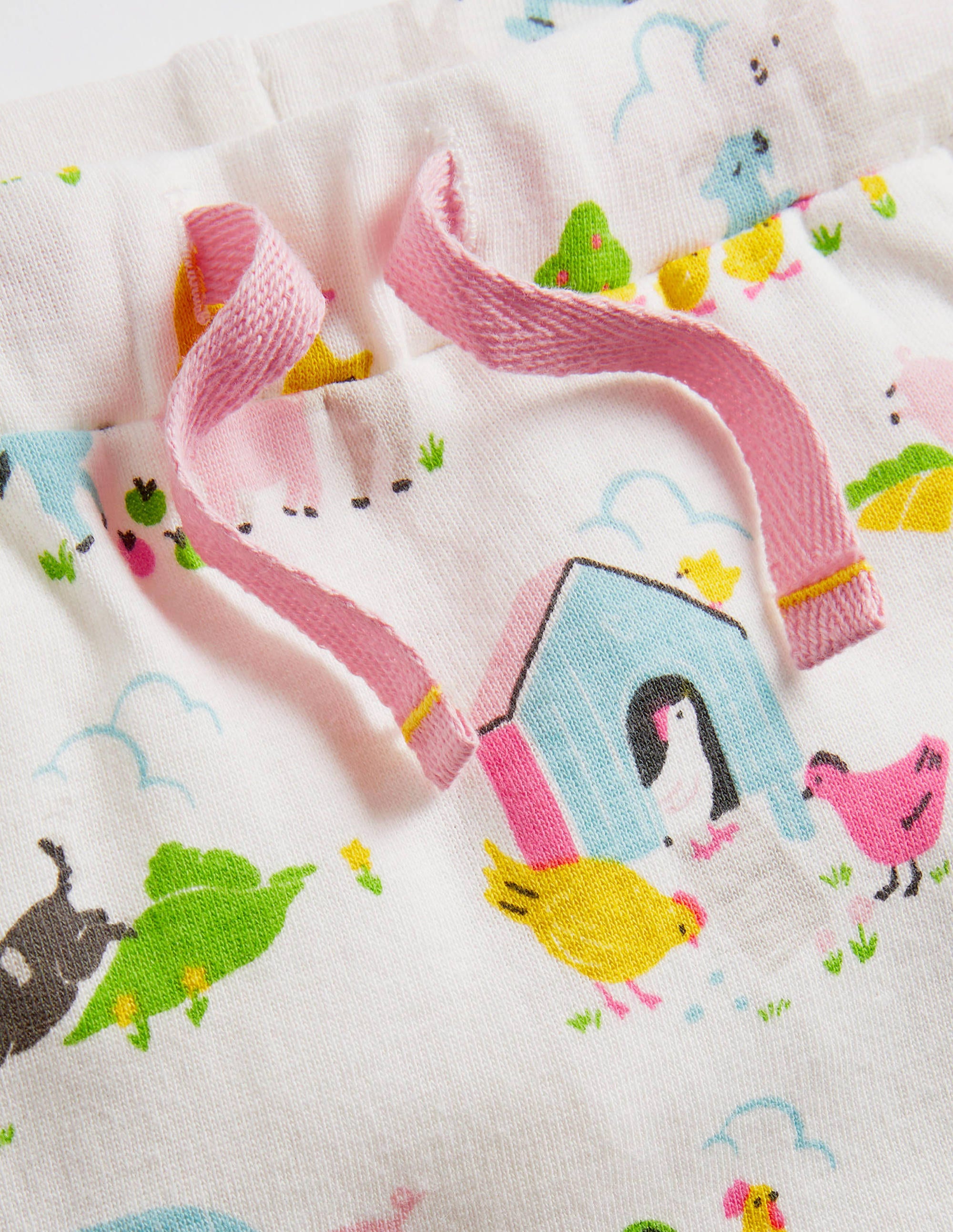 GOTS Organic Newborn Trousers-Multi Farmyard Friends - Image 3