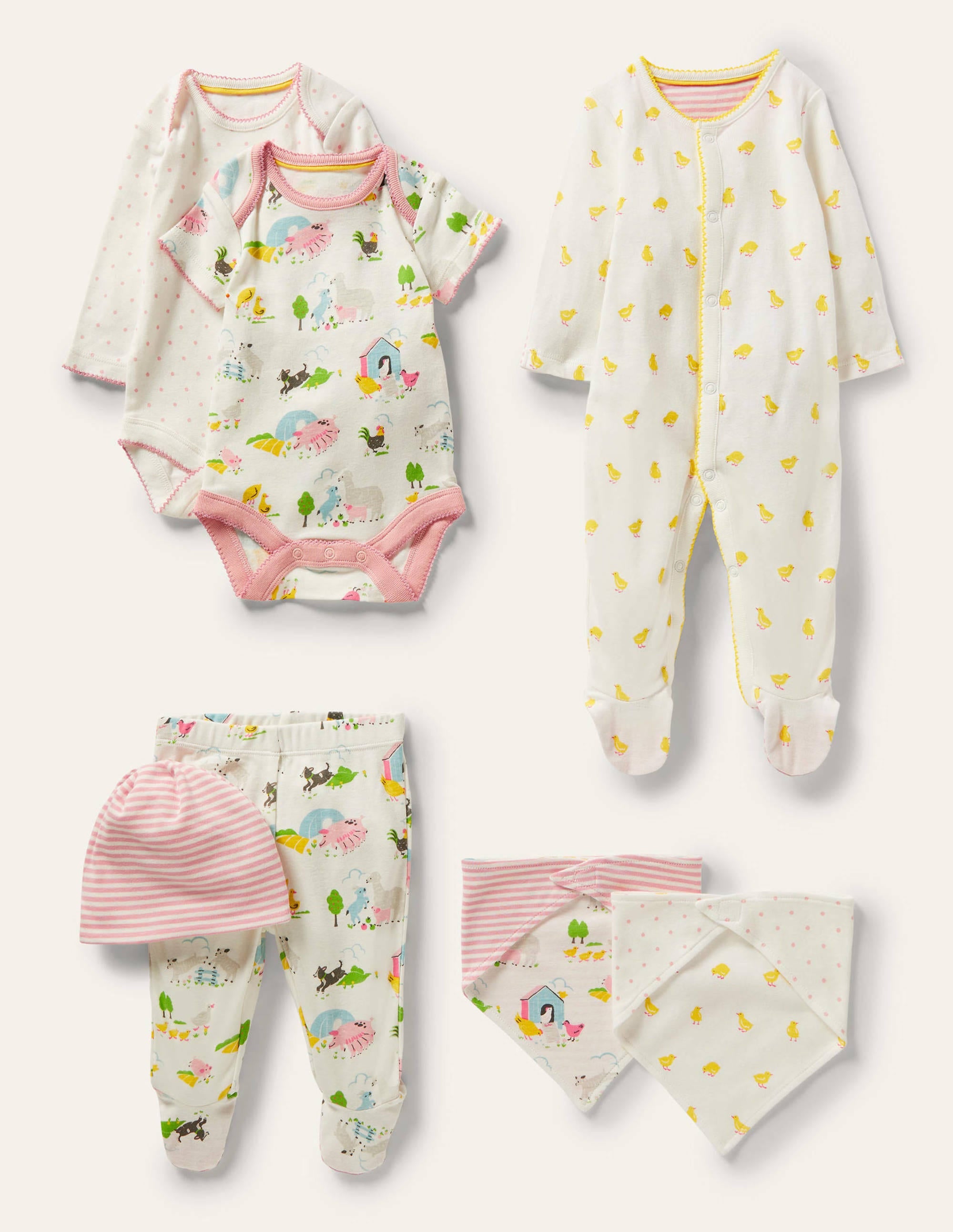 GOTS Organic 7 Piece Gift Set-Multi Farmyard Friends - Image 1