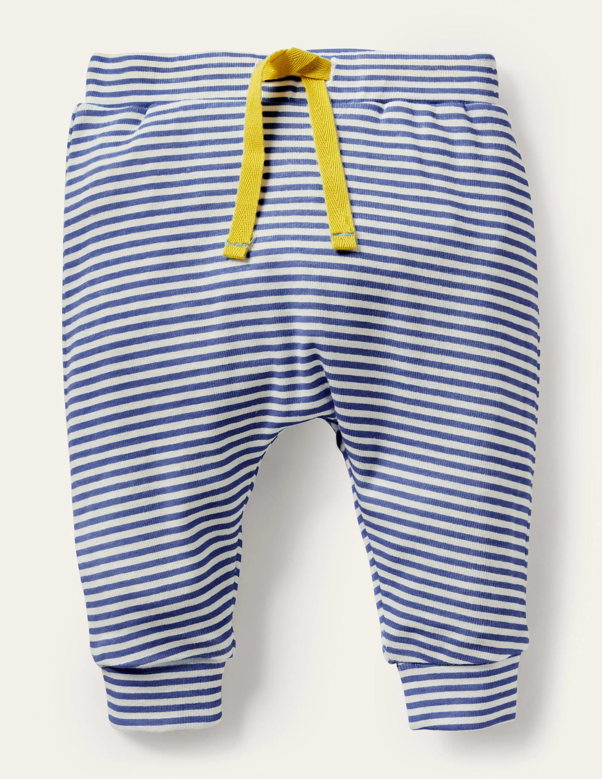 GOTS Organic Newborn Trousers-Ivory/Starboard Blue-1