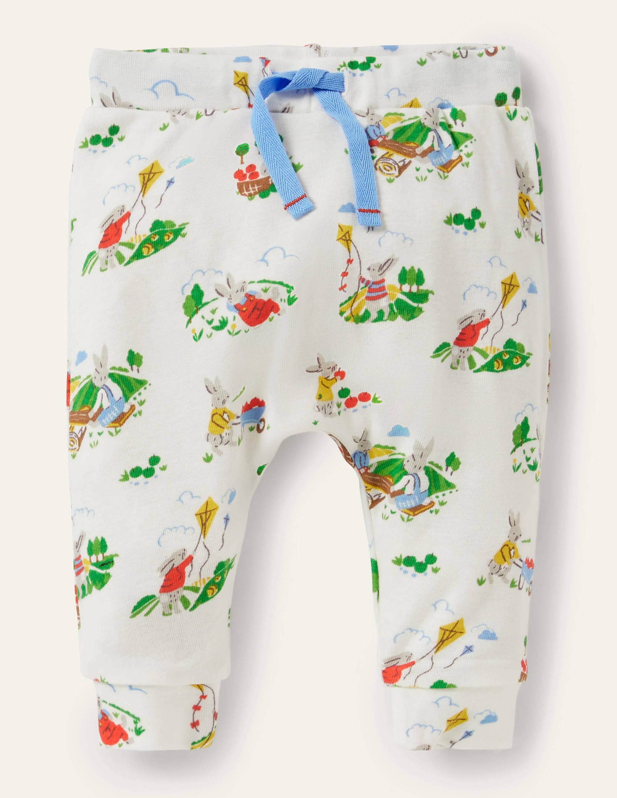GOTS Organic Newborn Trousers-Ivory Daydreaming Bunny - Image 1