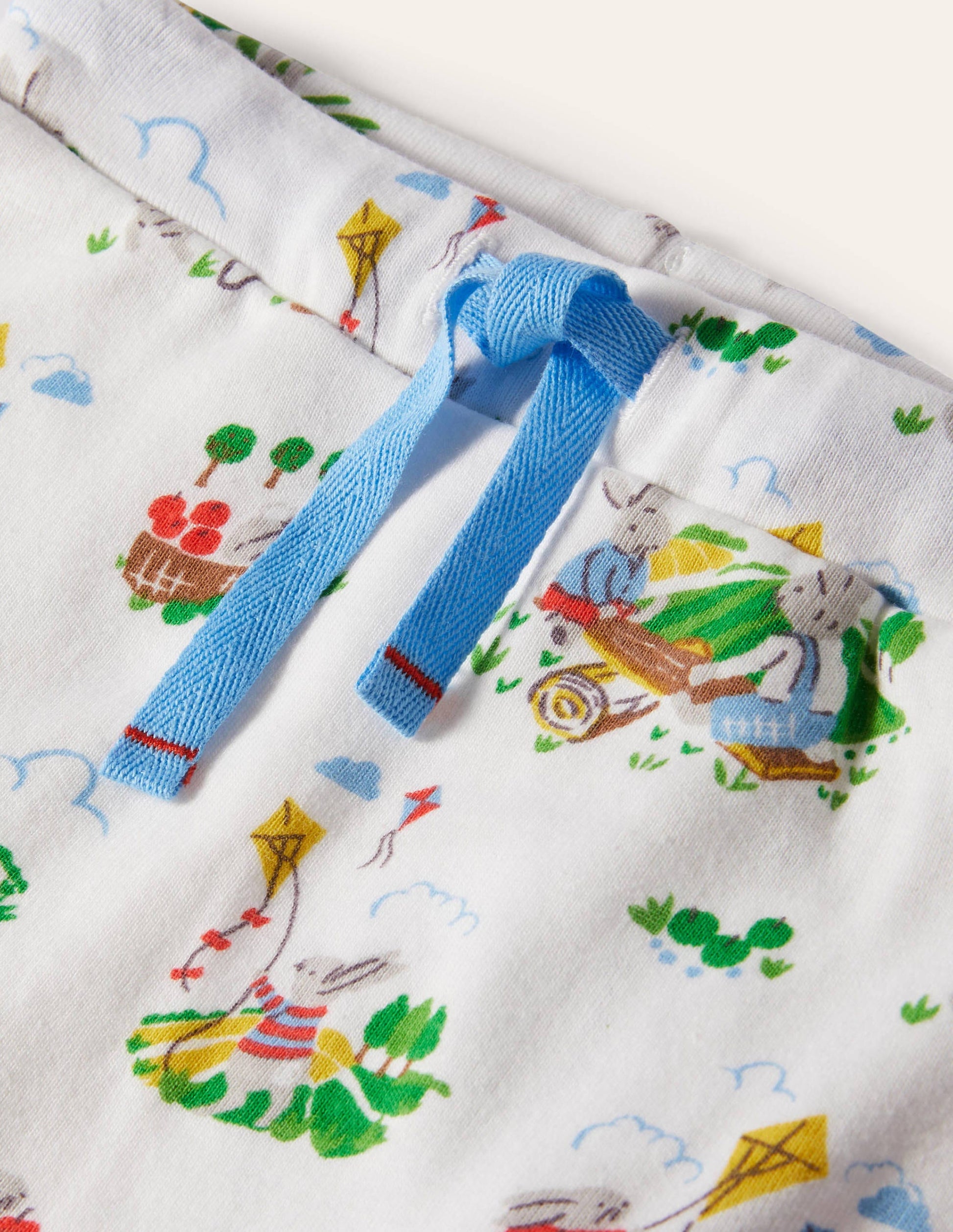 GOTS Organic Newborn Trousers-Ivory Daydreaming Bunny-3