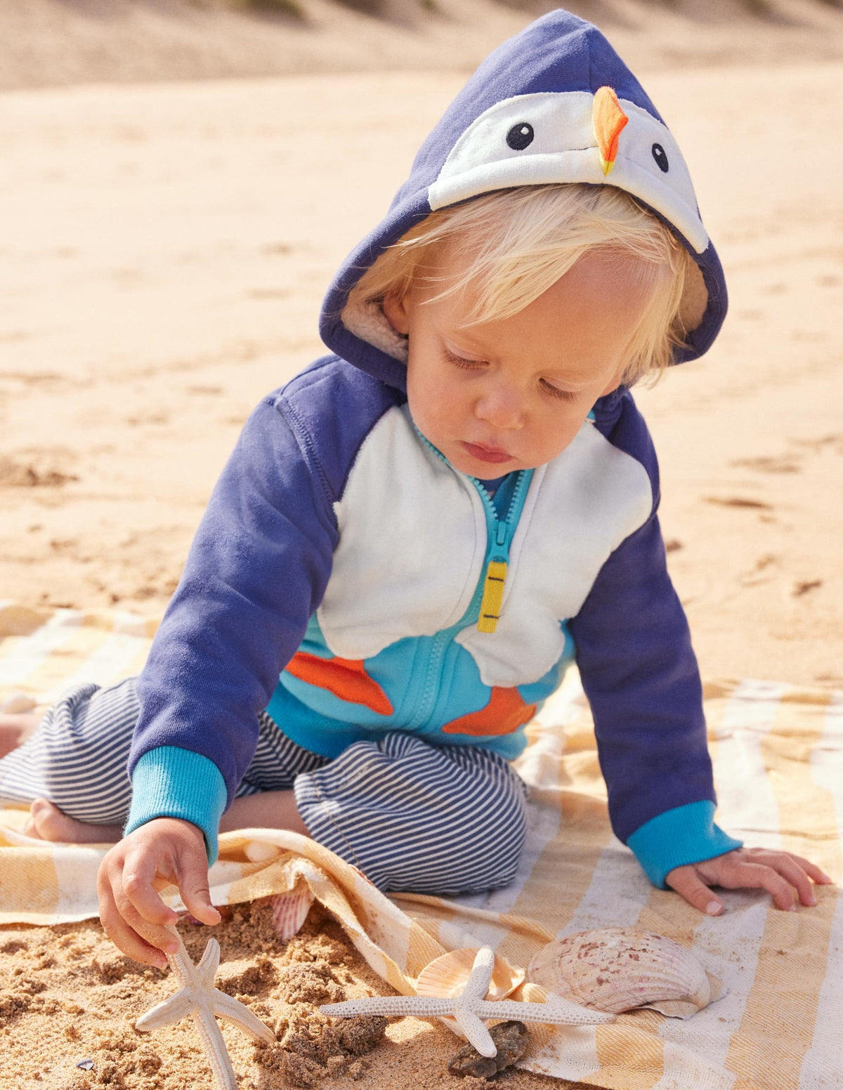 Teddy-lined Hoodie-College Navy Puffin - Image 4