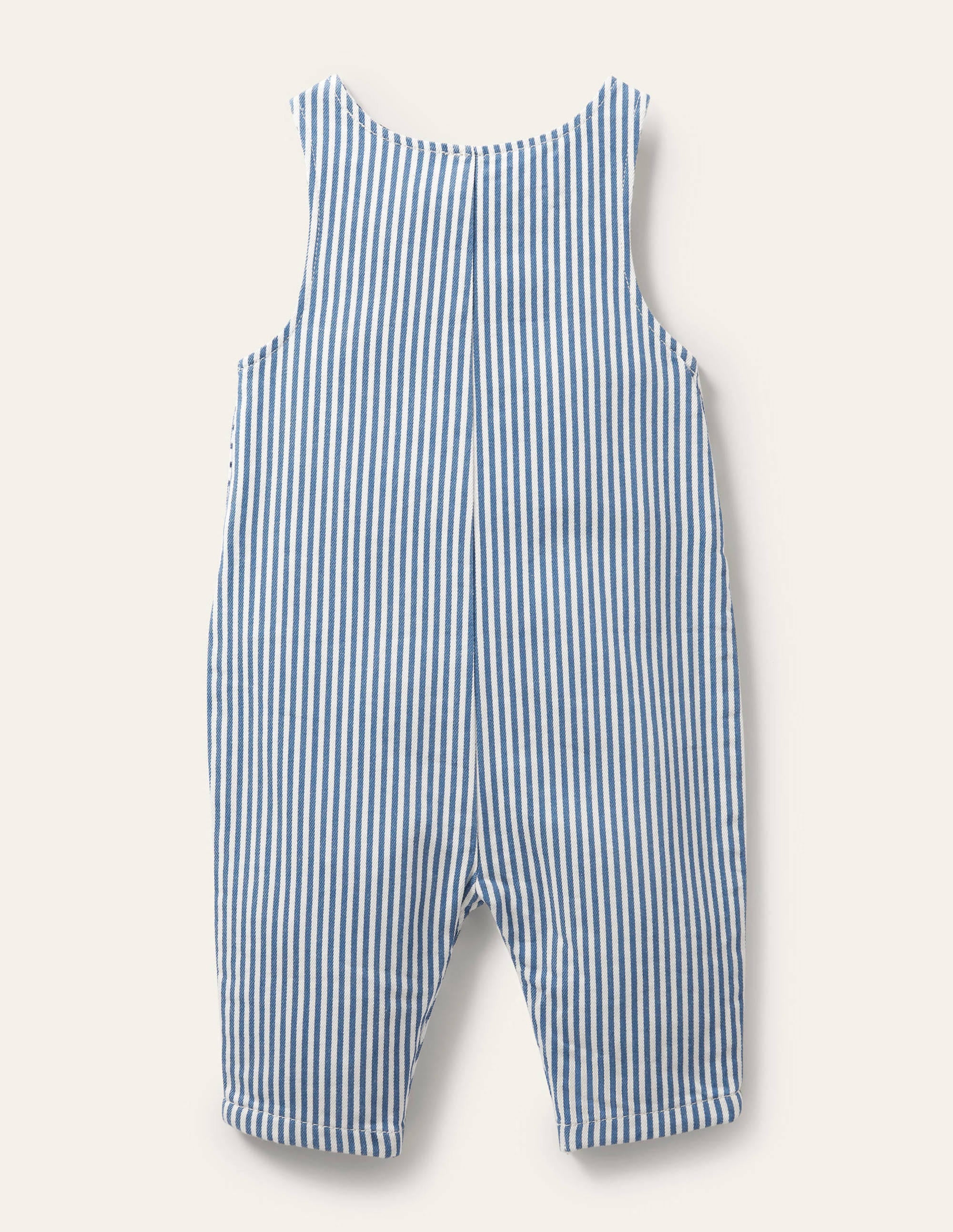 Appliqué Woven Romper-Ivory/Elizabethan Blue Puffins - Image 2