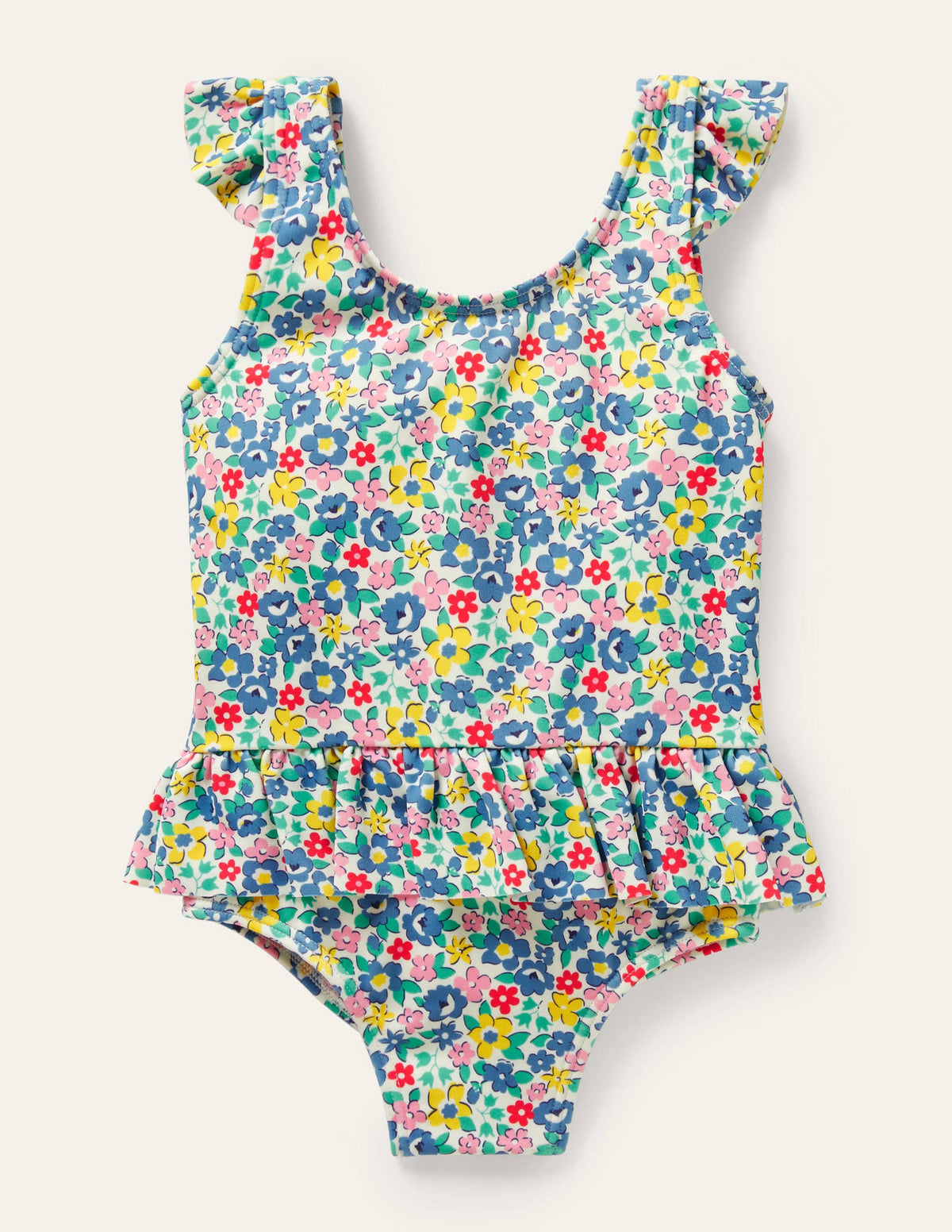 Pretty Frill Waist Swimsuit-Multi Spring Floral-1