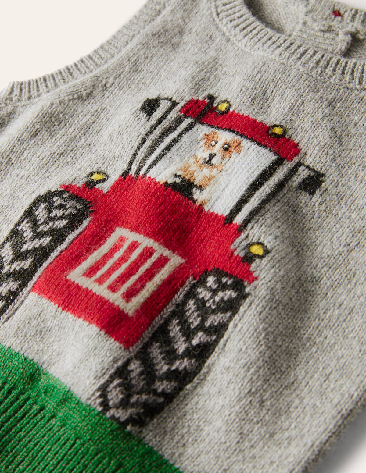 Tractor Knitted Tank Top-Grey Marl Tractor - Image 3