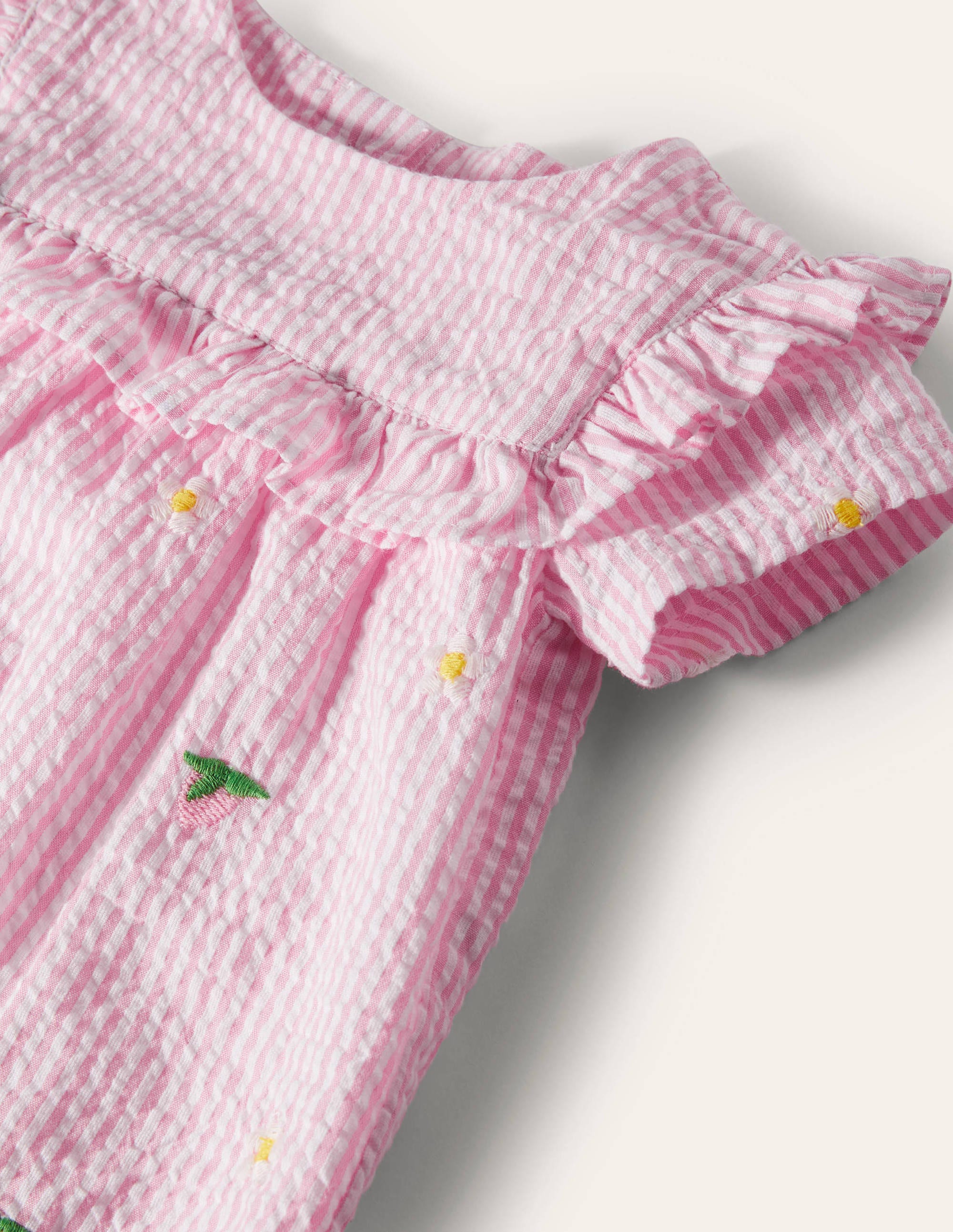 Woven Top & Leggings Set-Bright marina Blue Strawberry - Image 3
