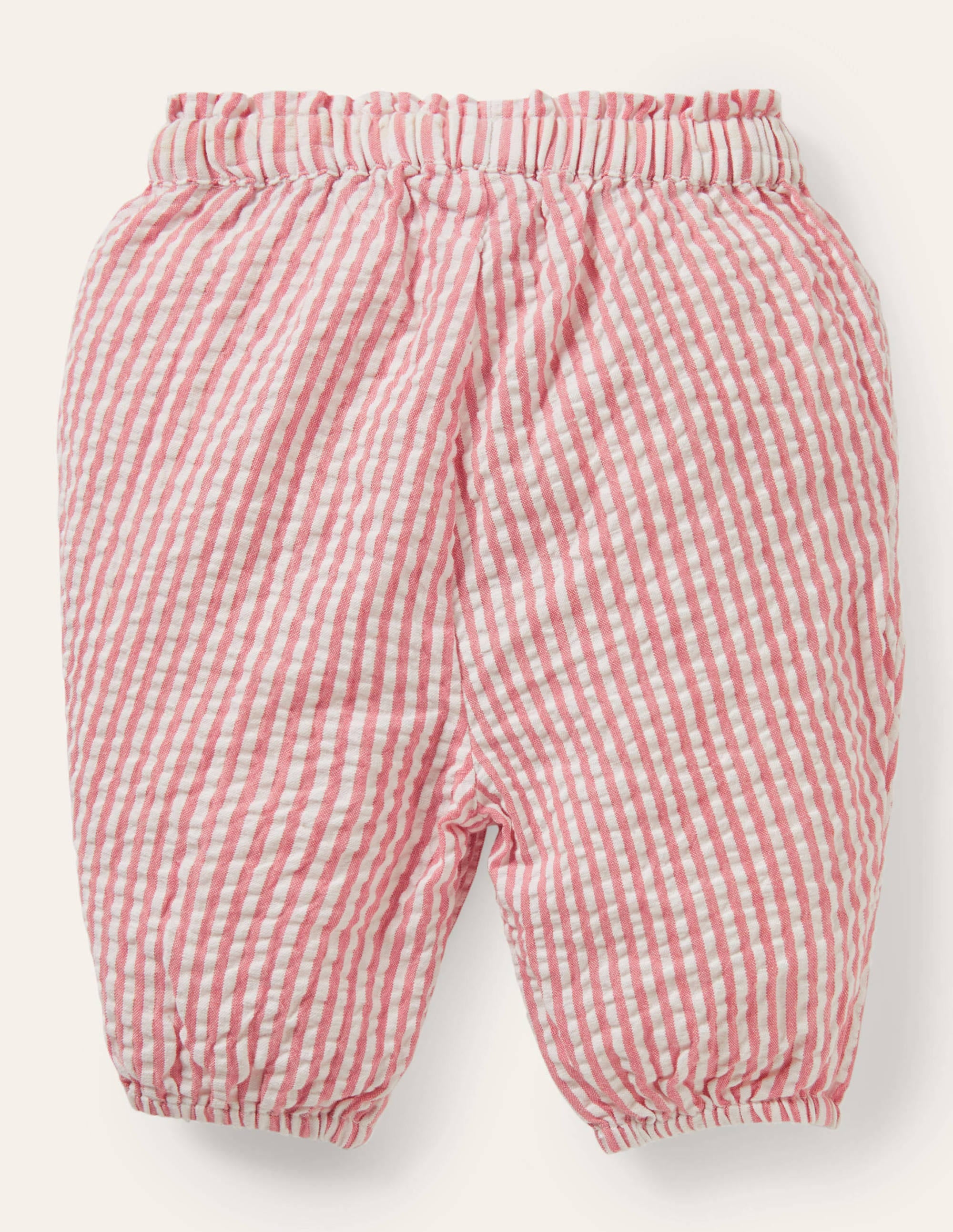 Woven Paperbag Trousers-Ivory/Boto Pink Ticking - Image 2