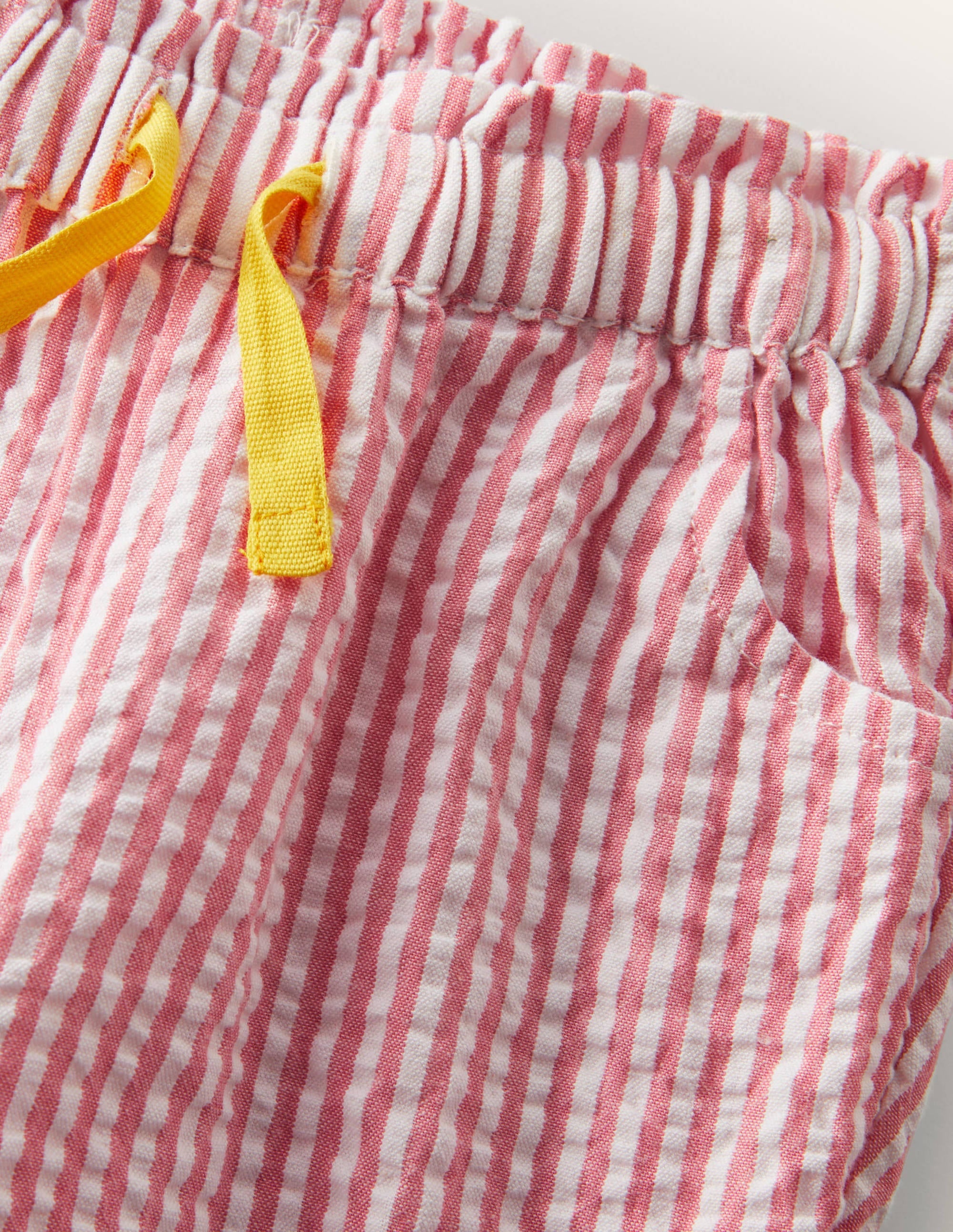 Woven Paperbag Trousers-Ivory/Boto Pink Ticking - Image 3