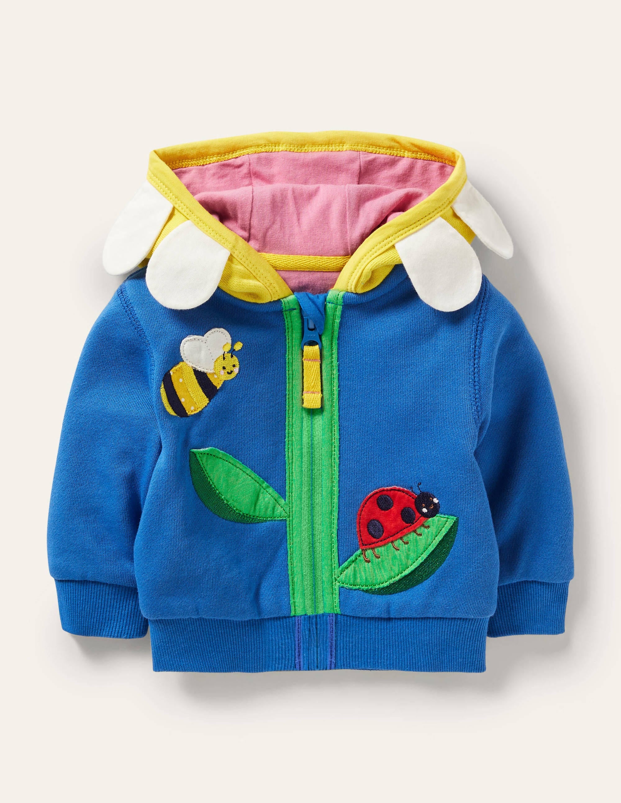 Appliqué Hoodie-Blue Flower - Image 1