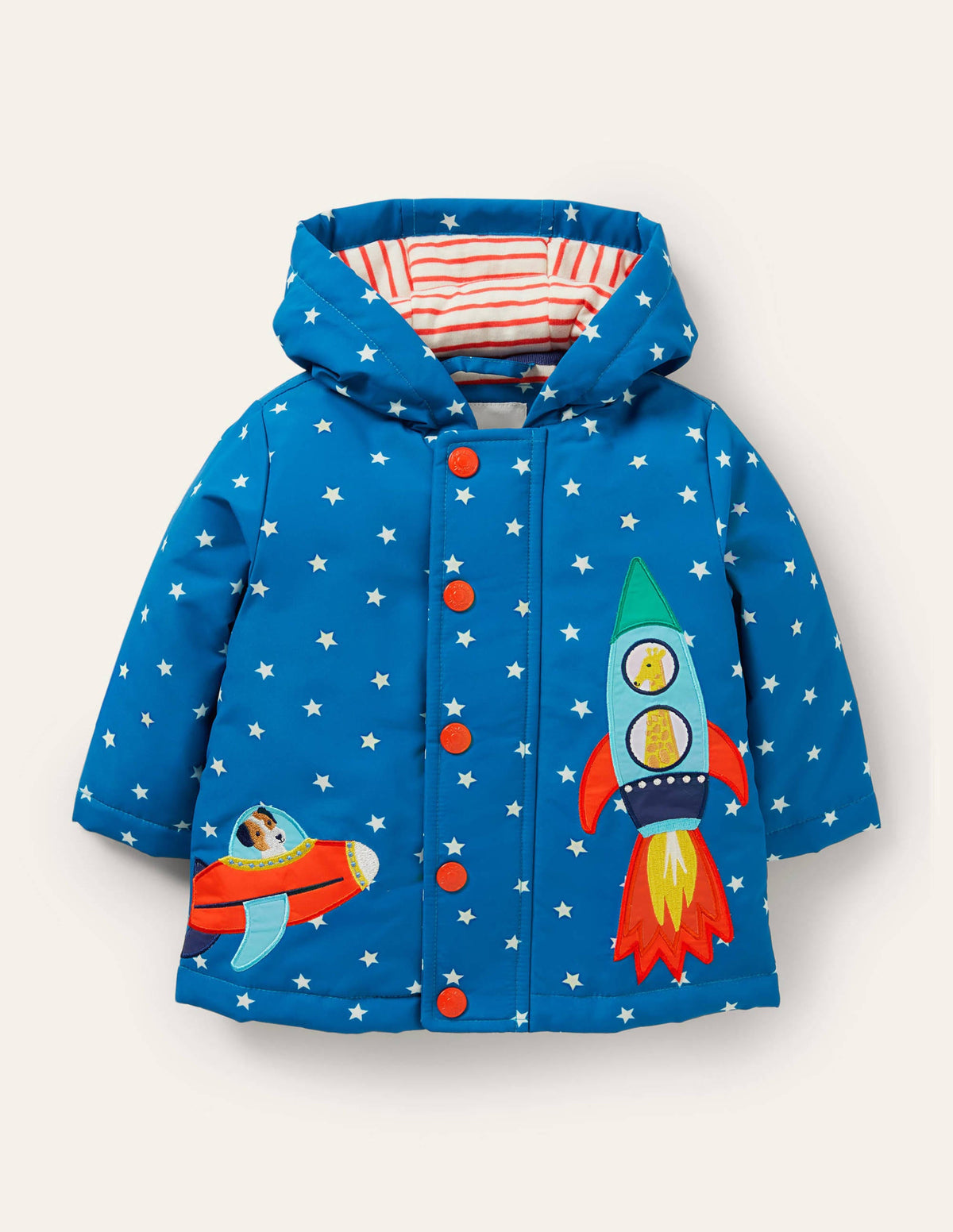 Appliqué Raincoat-Bright Marina/Ivory Space - Image 1