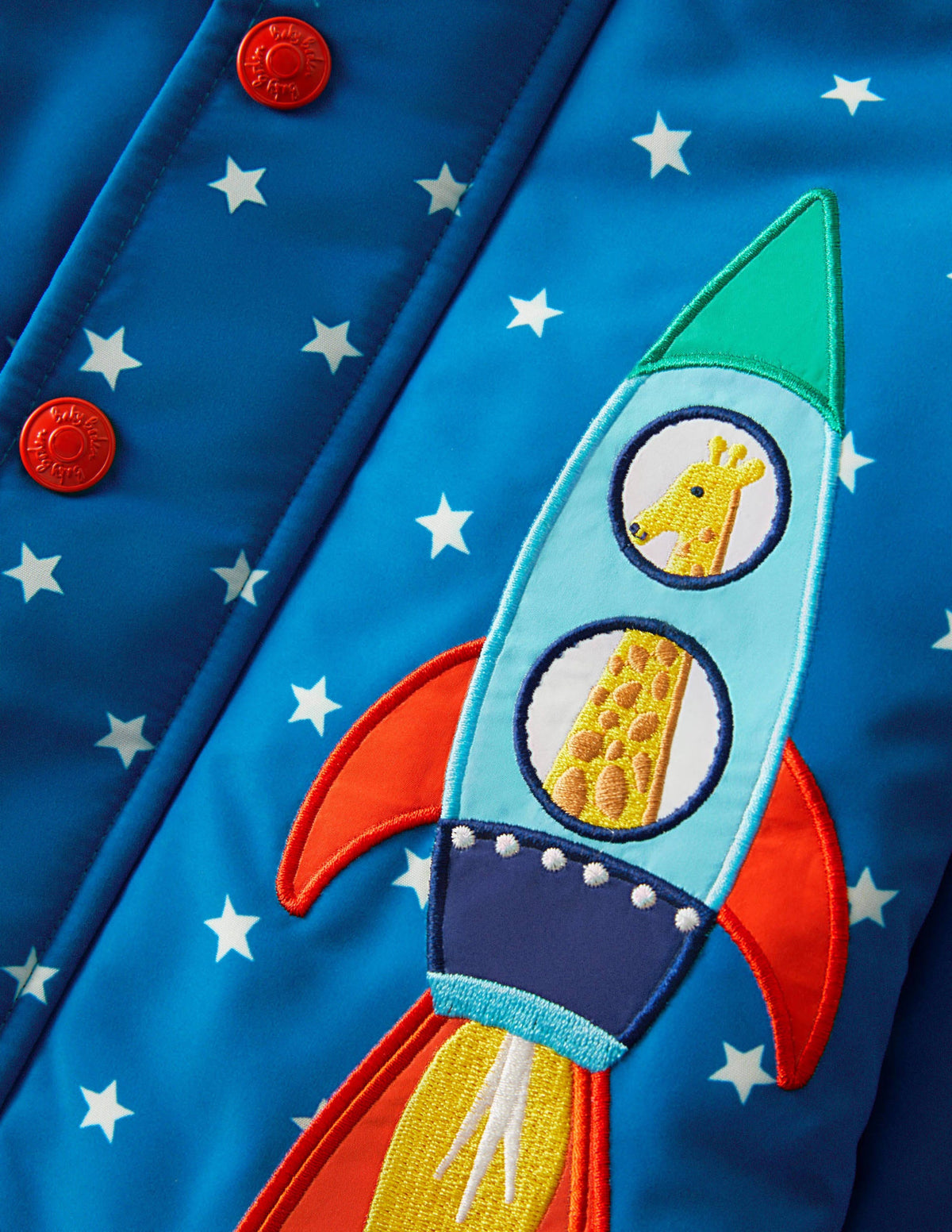 Appliqué Raincoat-Bright Marina/Ivory Space - Image 3
