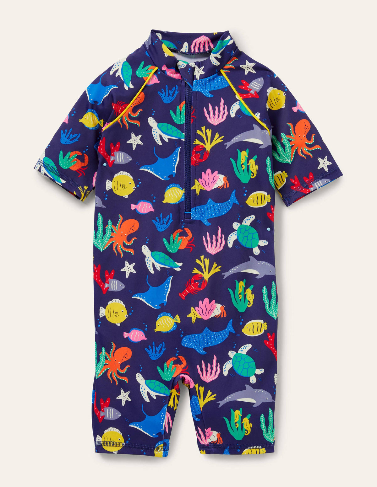 Printed Sun-safe Surf Suit-Ivory Under The Sea-1