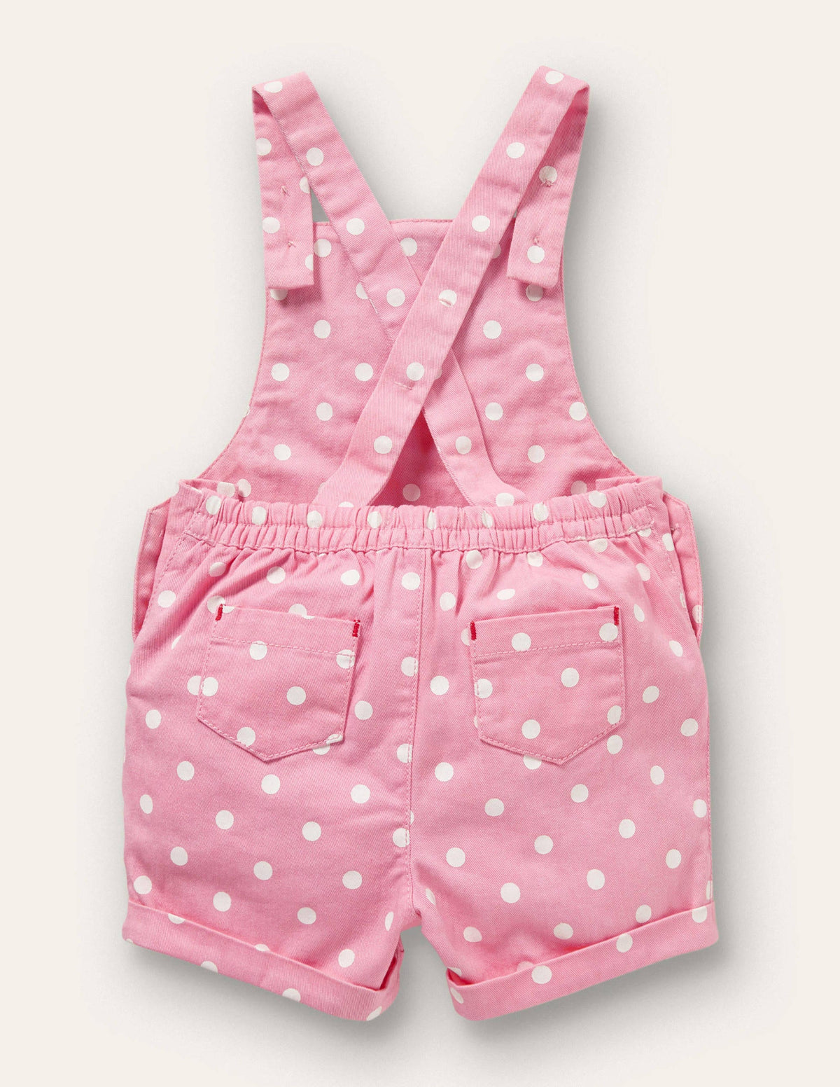 Short Woven Dungarees-Pink Spot Fruit-2