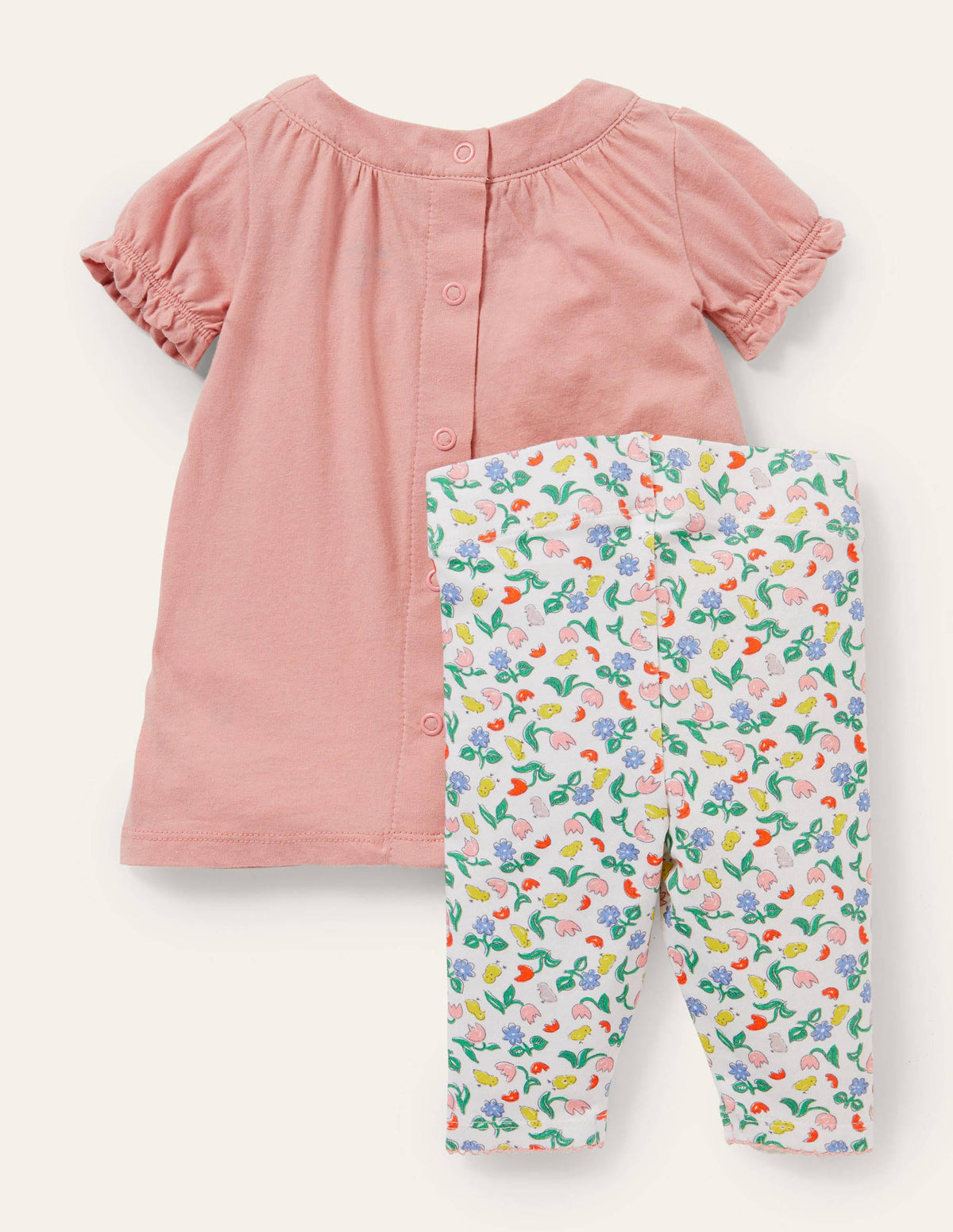 Appliqué Dress and Legging Set-Ivory Baby Chicks - Image 2