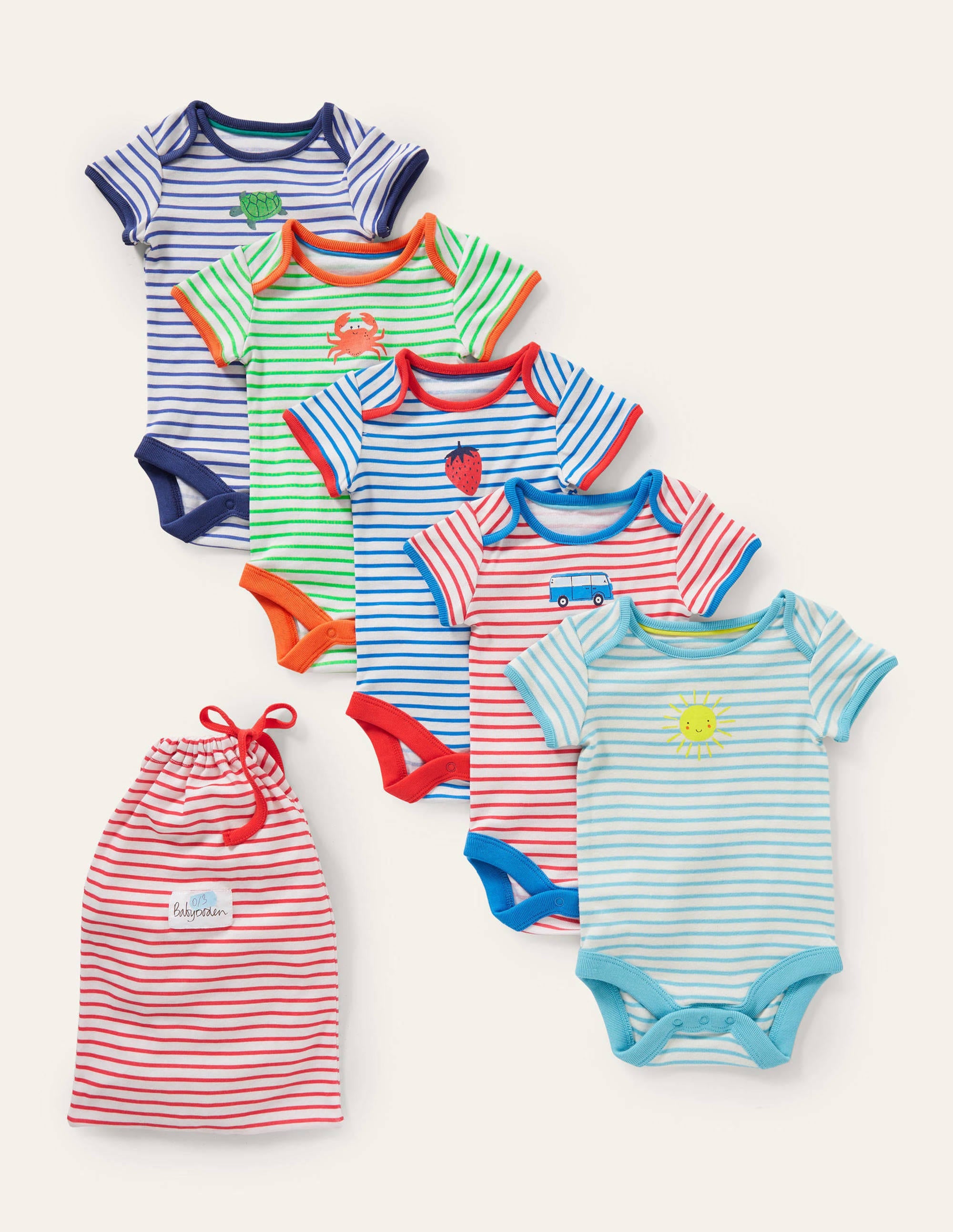 Short Sleeve 5 pack bodysuits-Multi Logos - Image 1