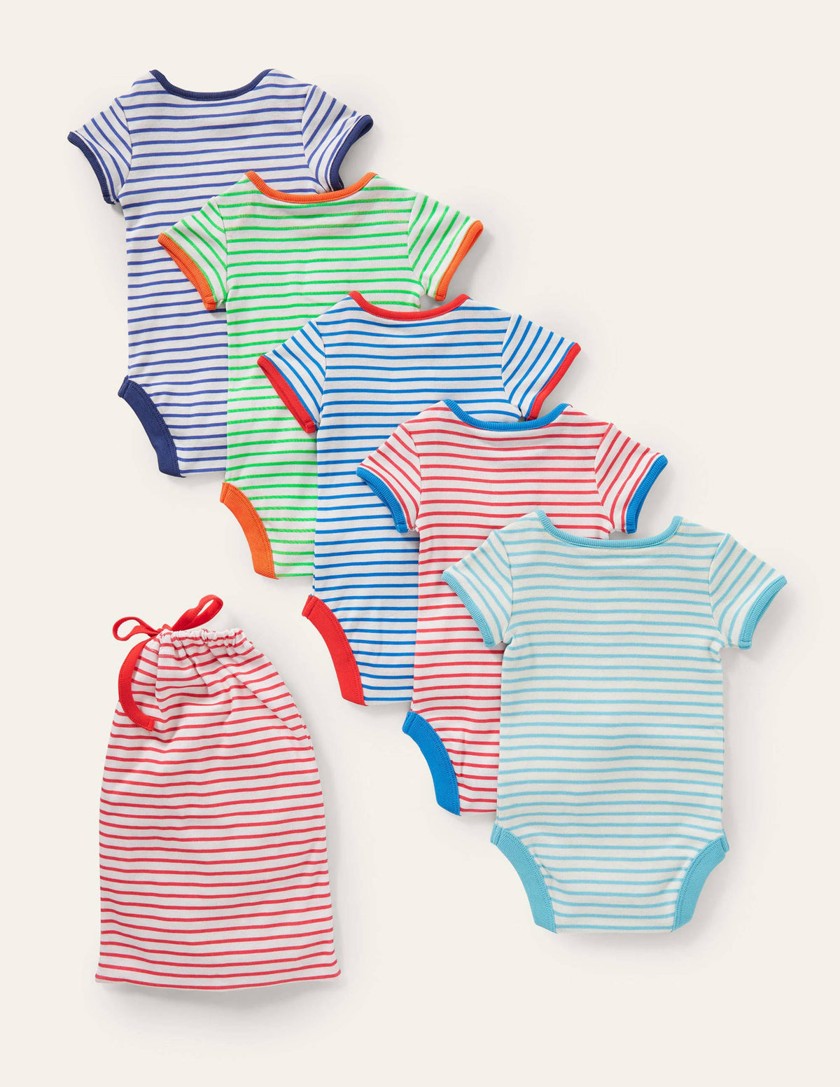 Short Sleeve 5 pack bodysuits-Multi Logos-2