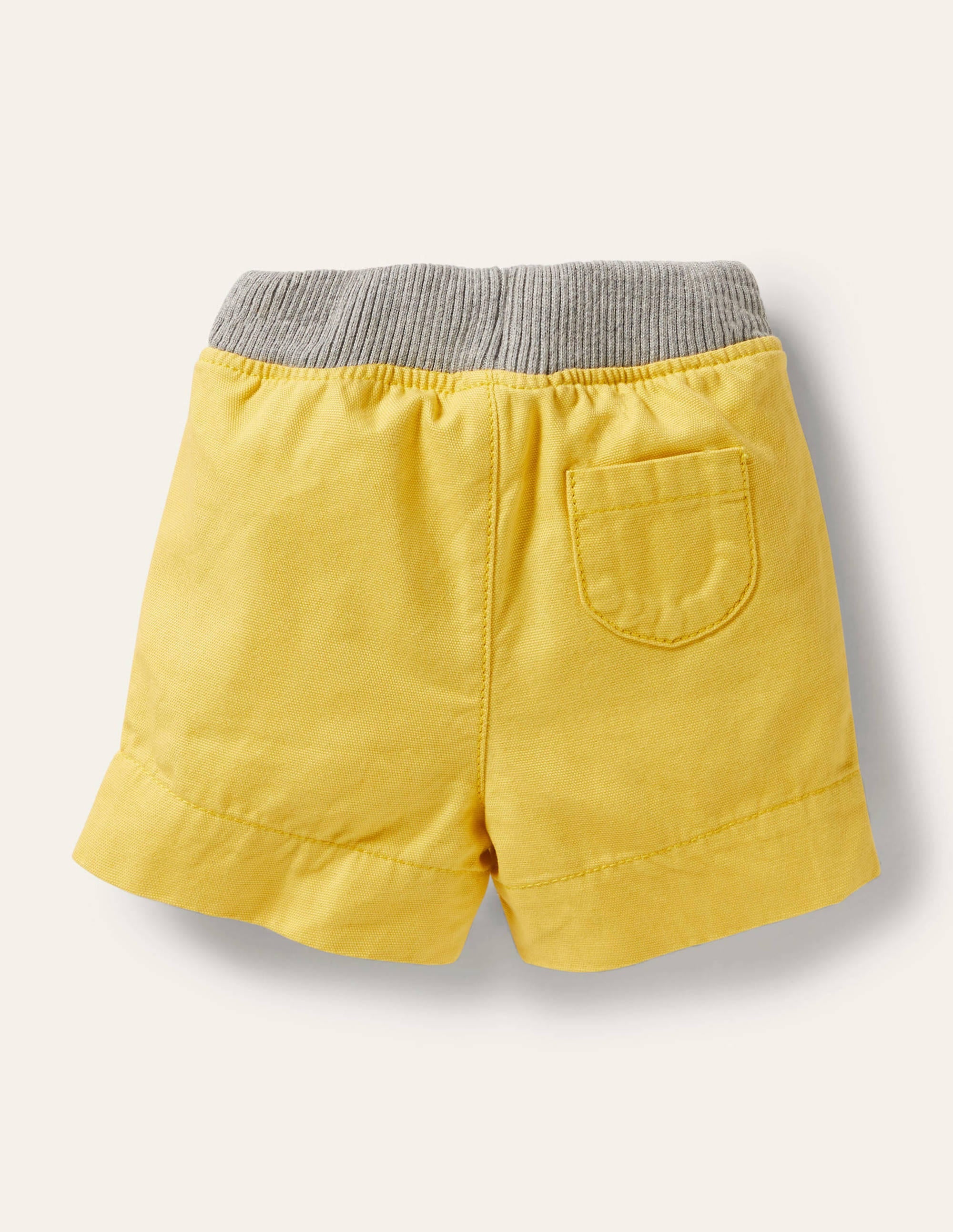 Rib Waist Woven Shorts-Yellow - Image 2
