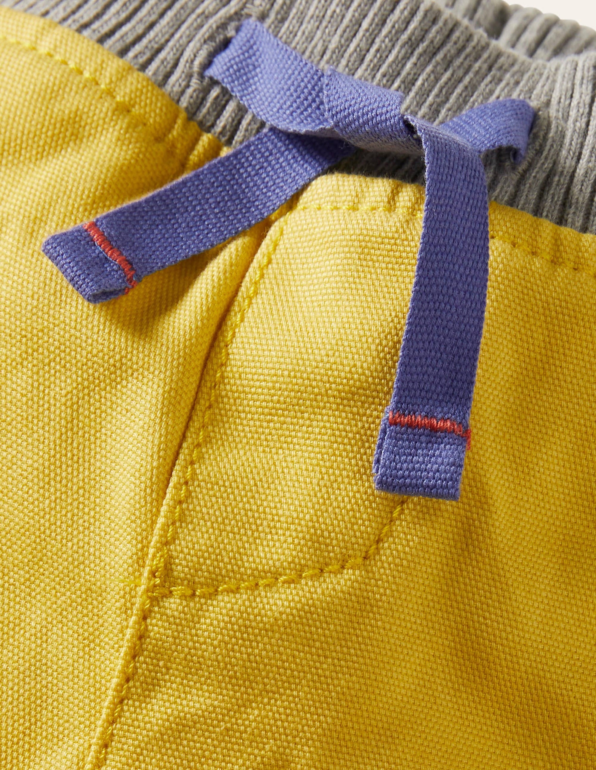 Rib Waist Woven Shorts-Yellow - Image 3