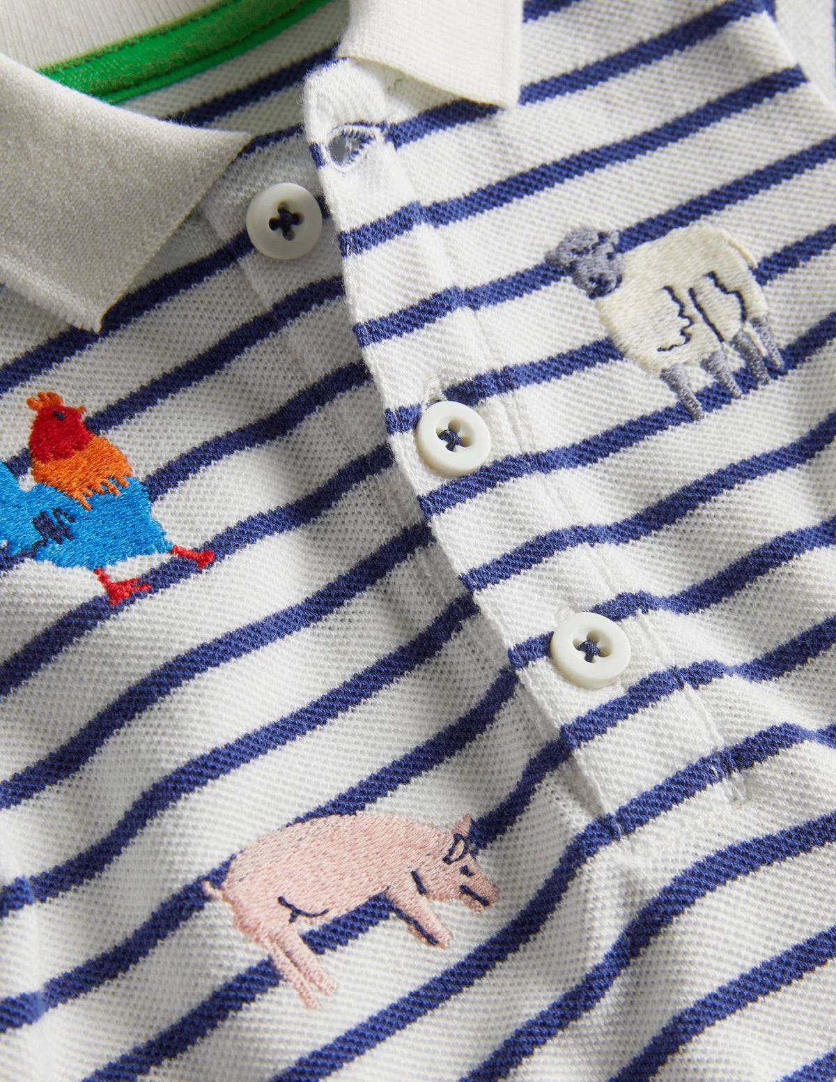 Fun Piqué Polo Shirt-Ivory/Starboard Farm Animals-3