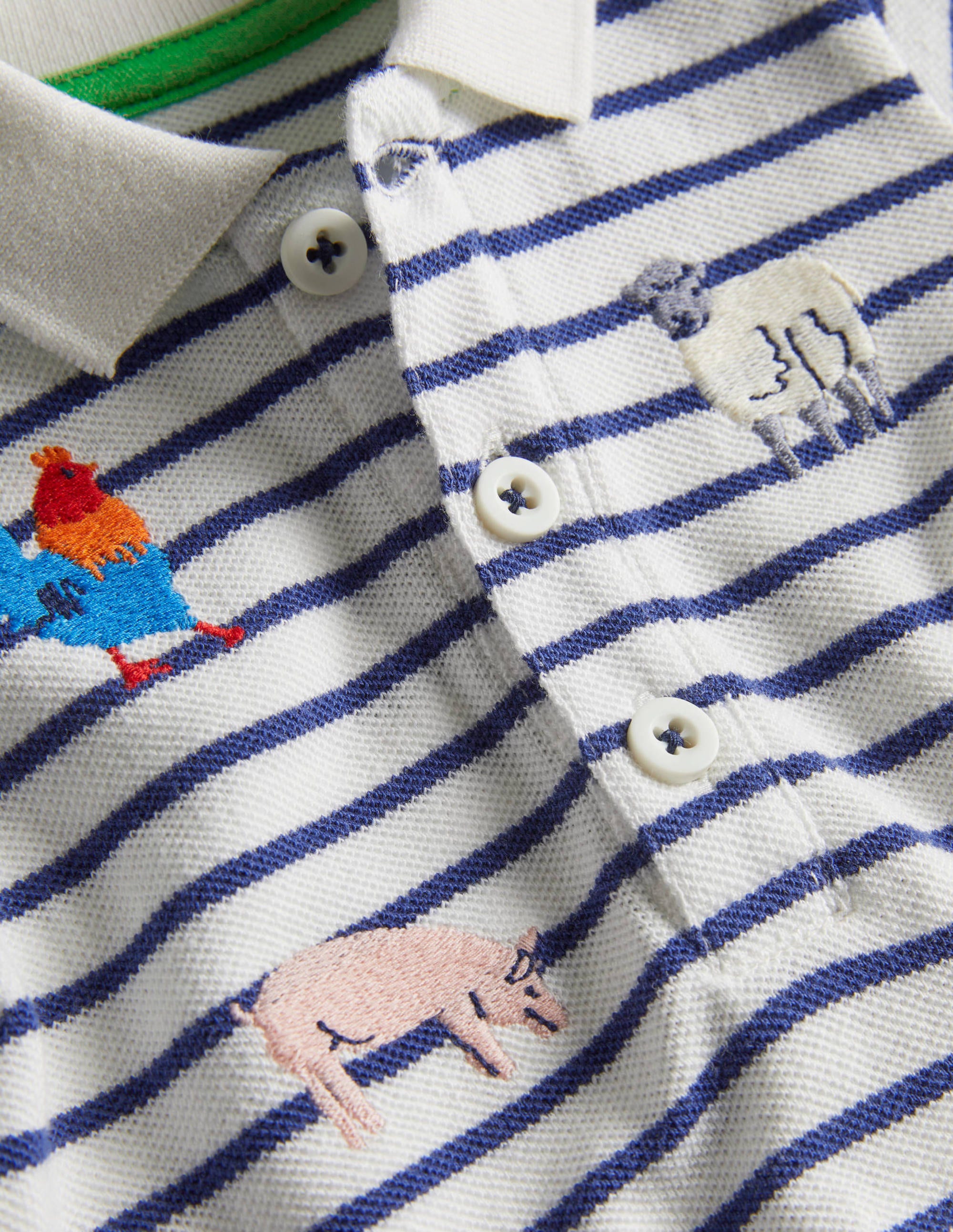 Fun Piqué Polo Shirt-Ivory/Starboard Farm Animals - Image 3