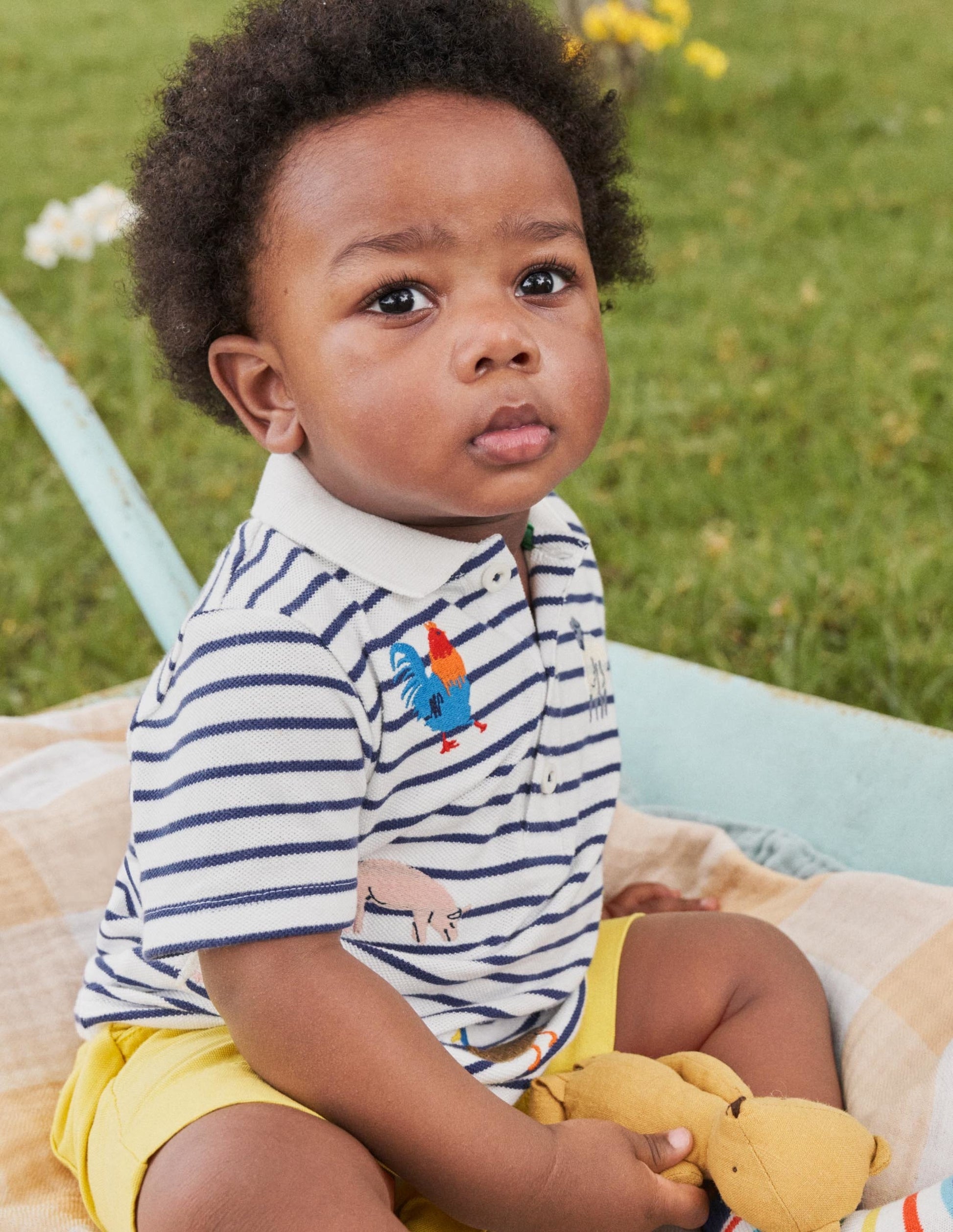 Fun Piqué Polo Shirt-Ivory/Starboard Farm Animals-4