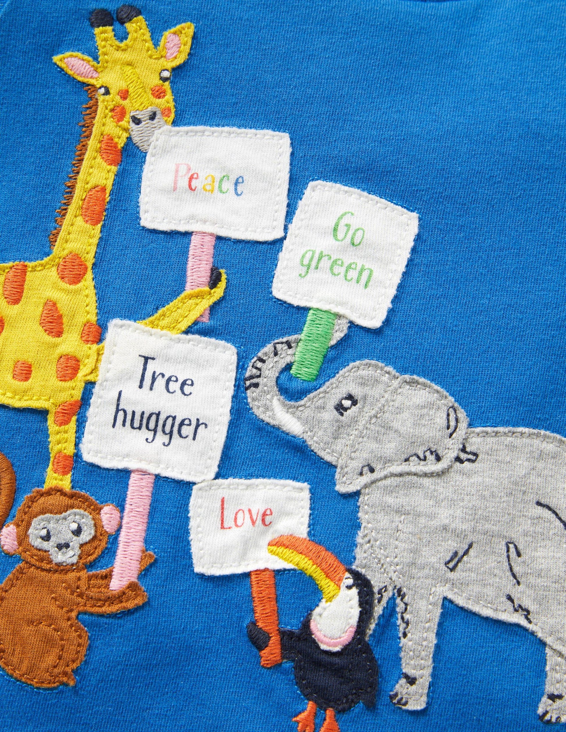 Appliqué Jersey T-shirt-Bright Marina Jungle Activists-3