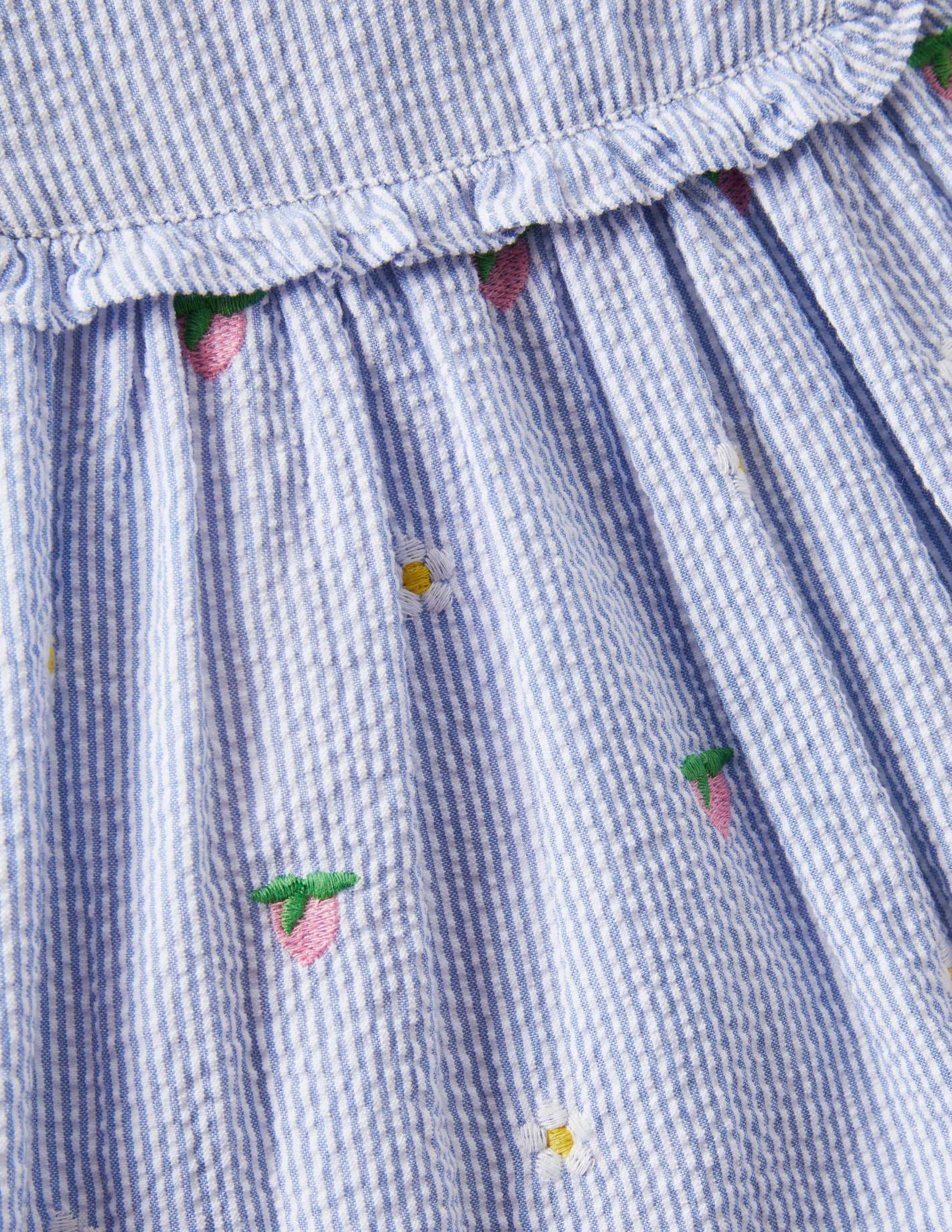 Embroidered Woven Pinnie-Multi Blue Floral-3