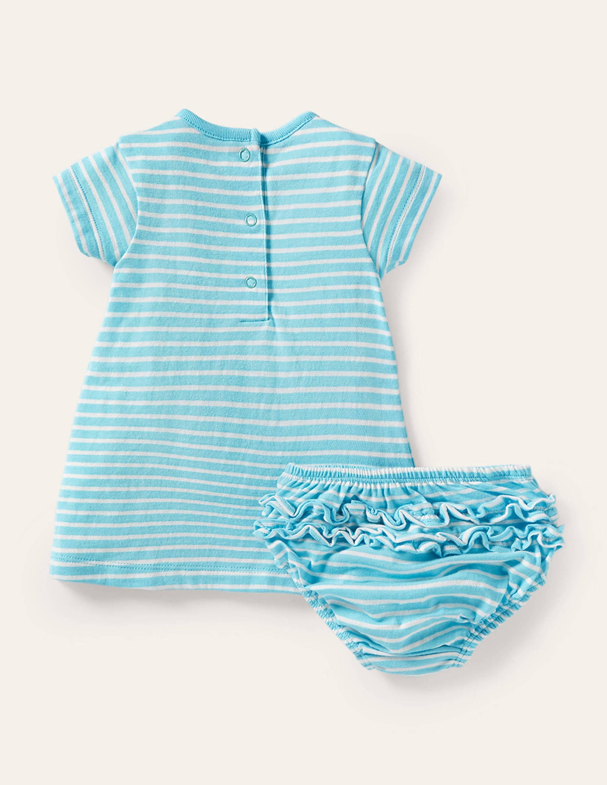 Appliqué Jersey Dress-Aqua/Ivory Bunny-2