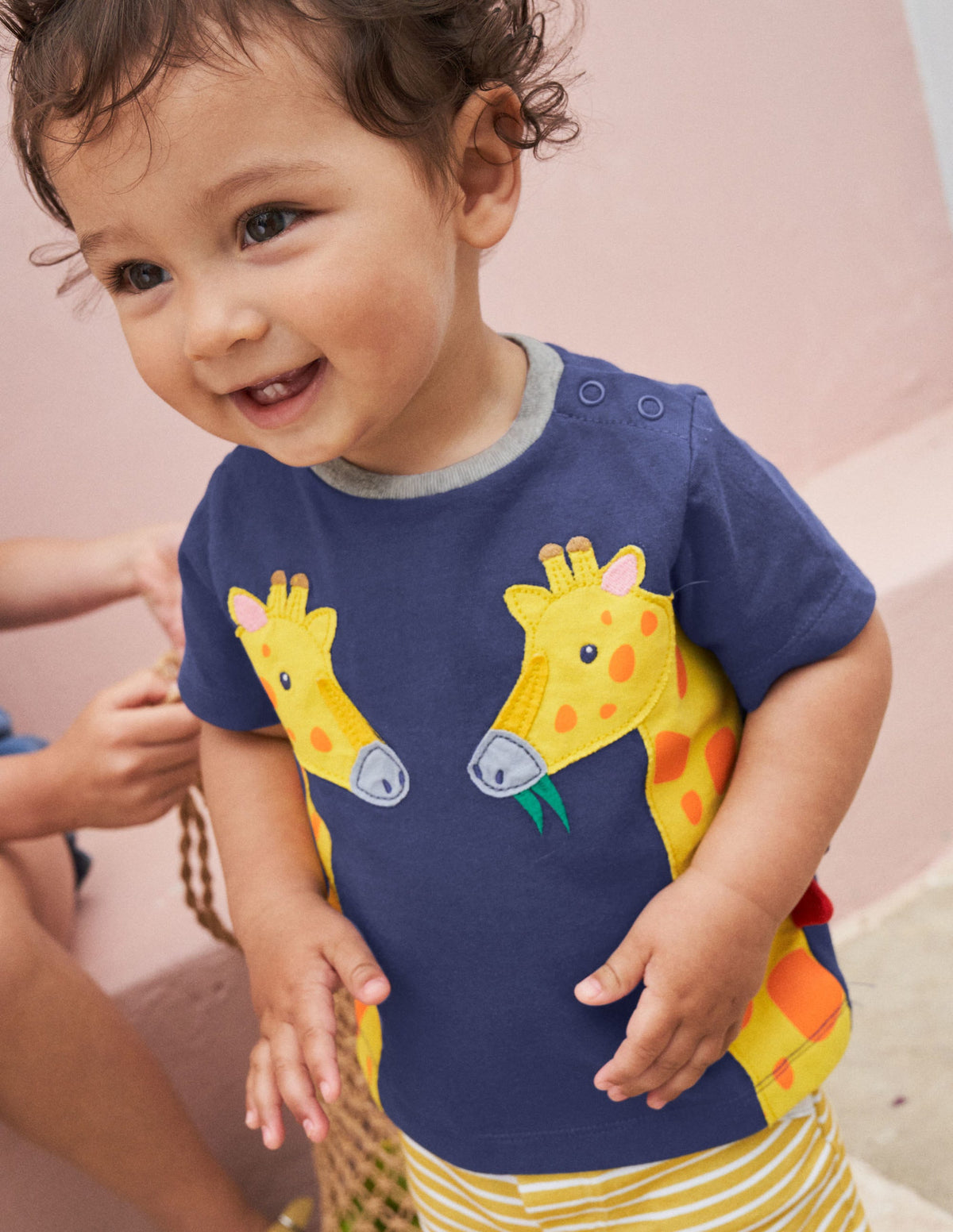 Appliqué T-shirt & Shorts Set-Starboard/Ivory Giraffe-4